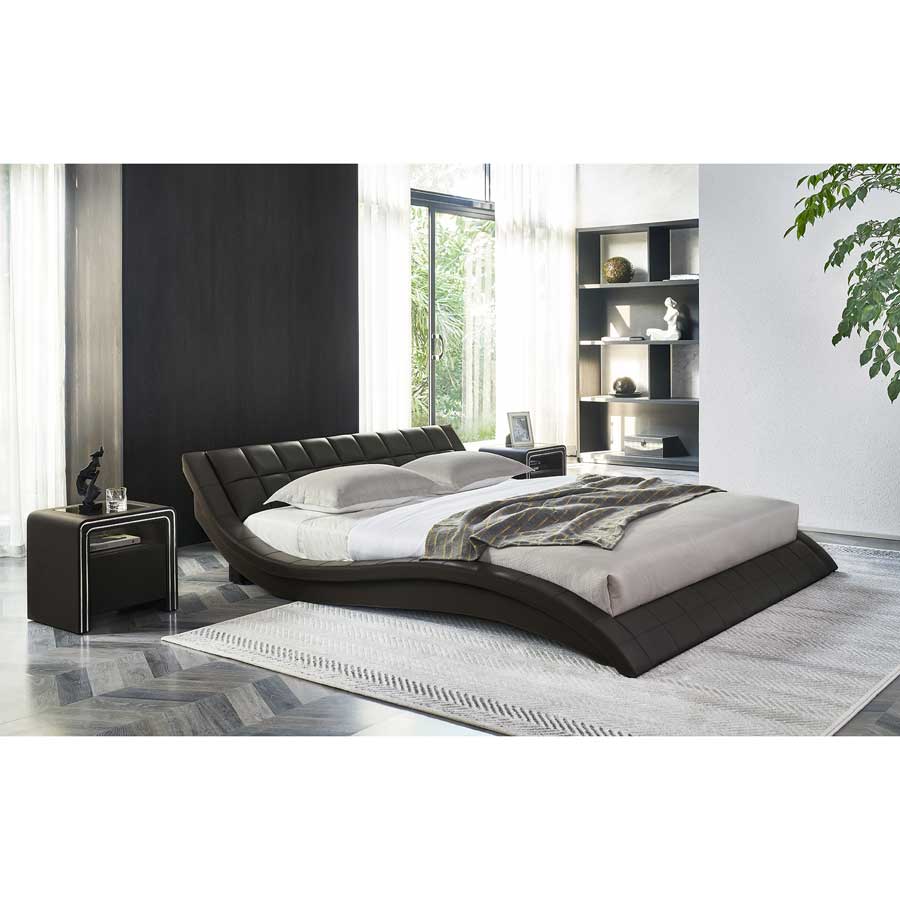 Nachttisch Kommode Nachtkonsole Braun aus hochwertigem Kunstleder - S85