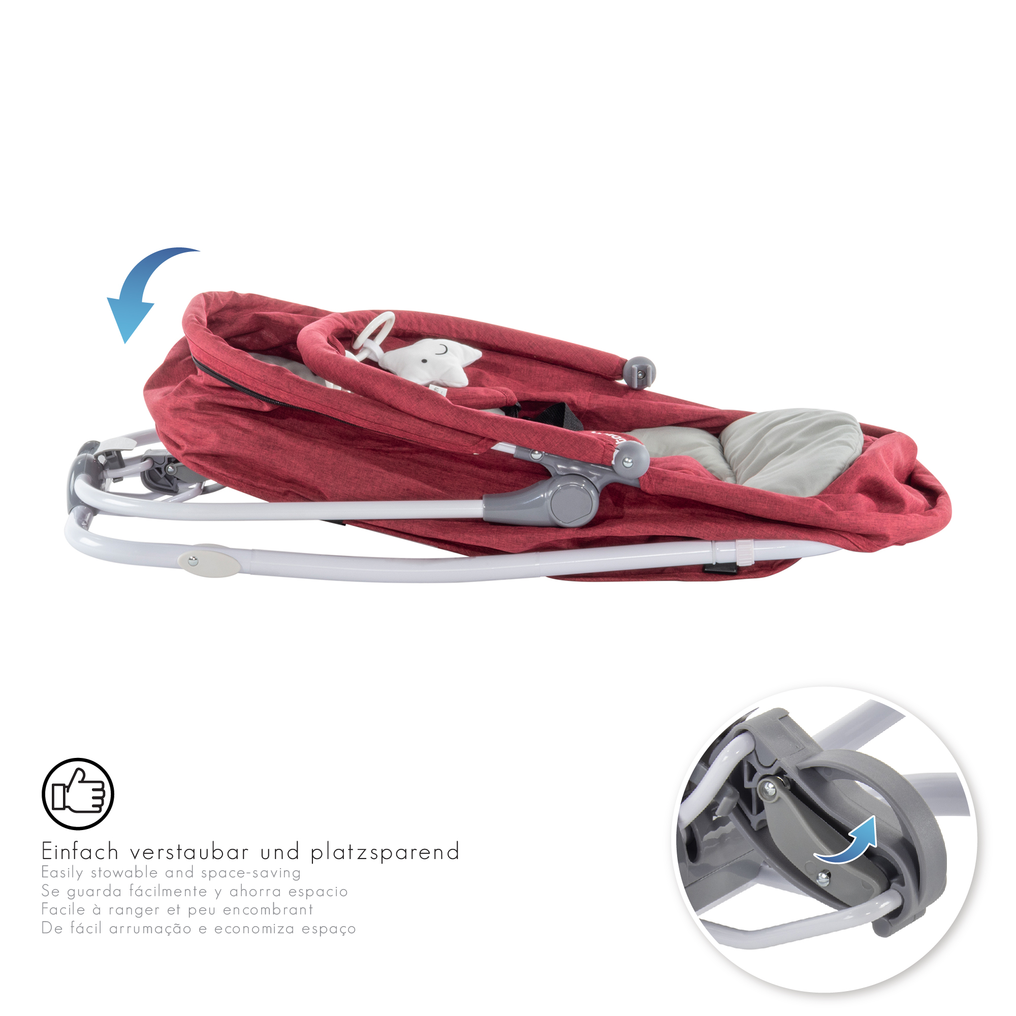 DE-Artboard 5Vieno Babywippe VIGO Babywiege mit abnehmbarem Bezug und Spielebogen