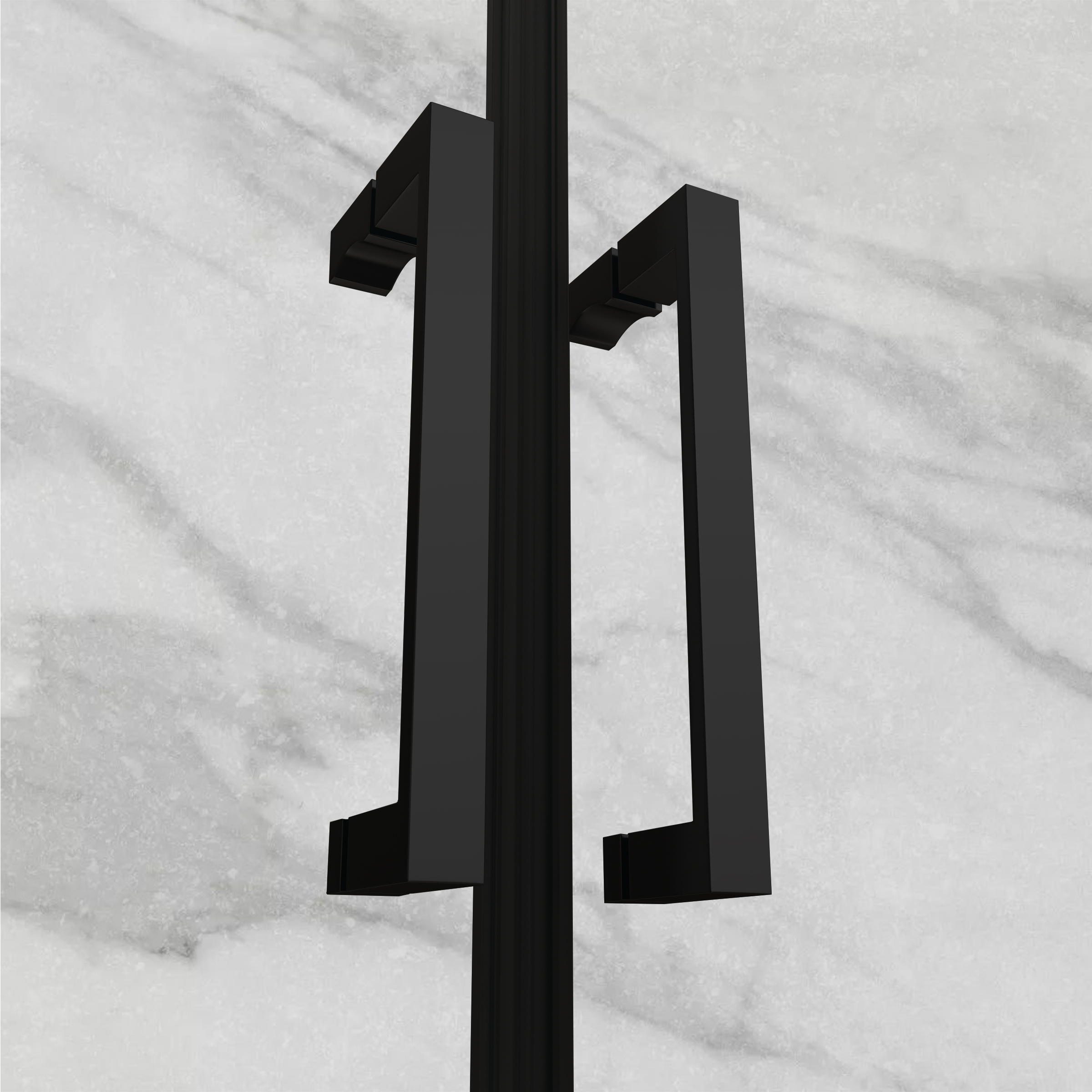 Duschtür Lara BLACK mit Pendeltüren und Edelstahlgriffe 68-140 cm aus ESG Sicherheitsglas 98-101 cm 195 cm