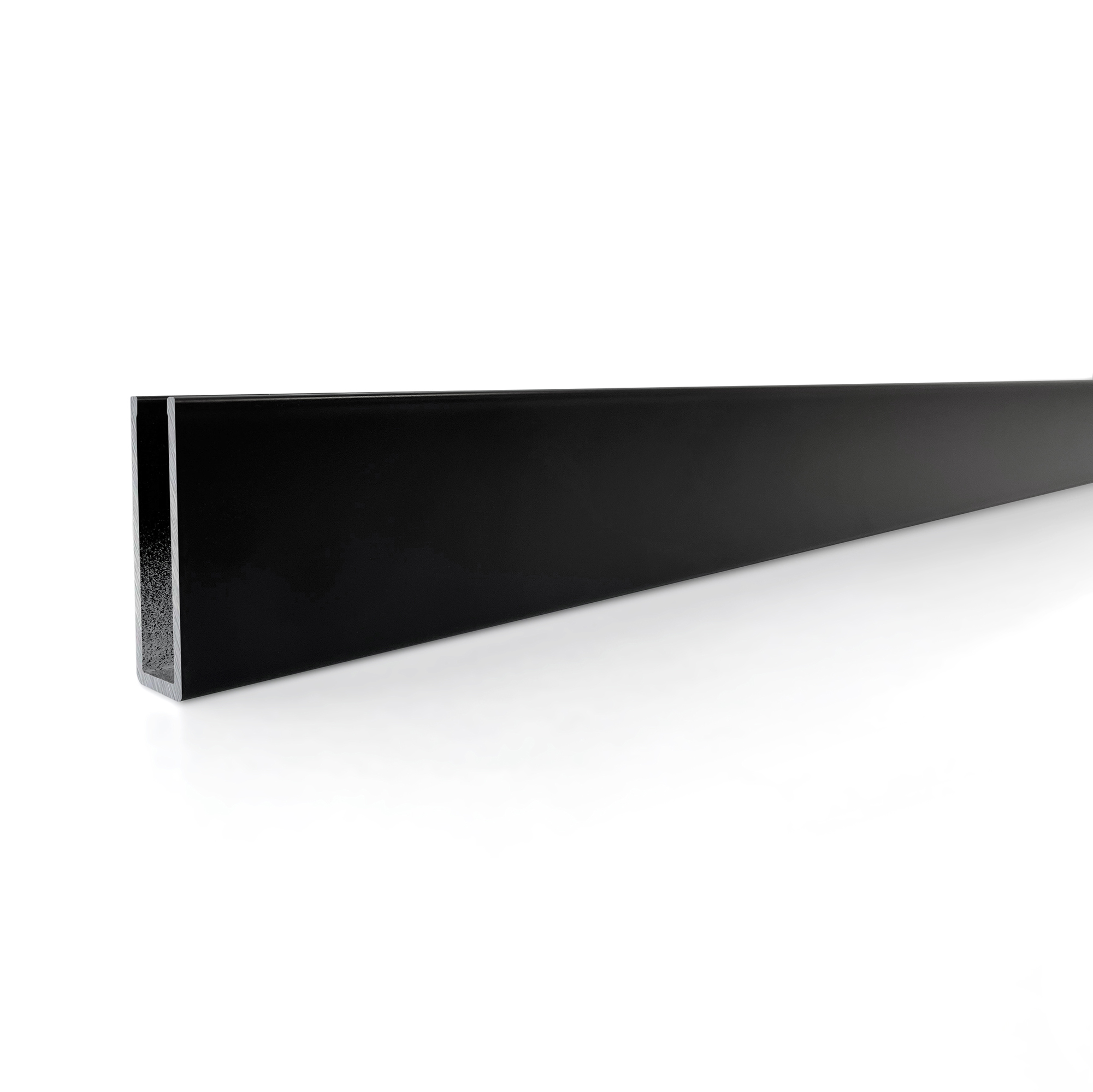 Decke – Mattschwarzes Aluminiumprofil für 8 mm Glas – vielseitig einsetzbar an Wand, Boden und – 180 cm/190 cm