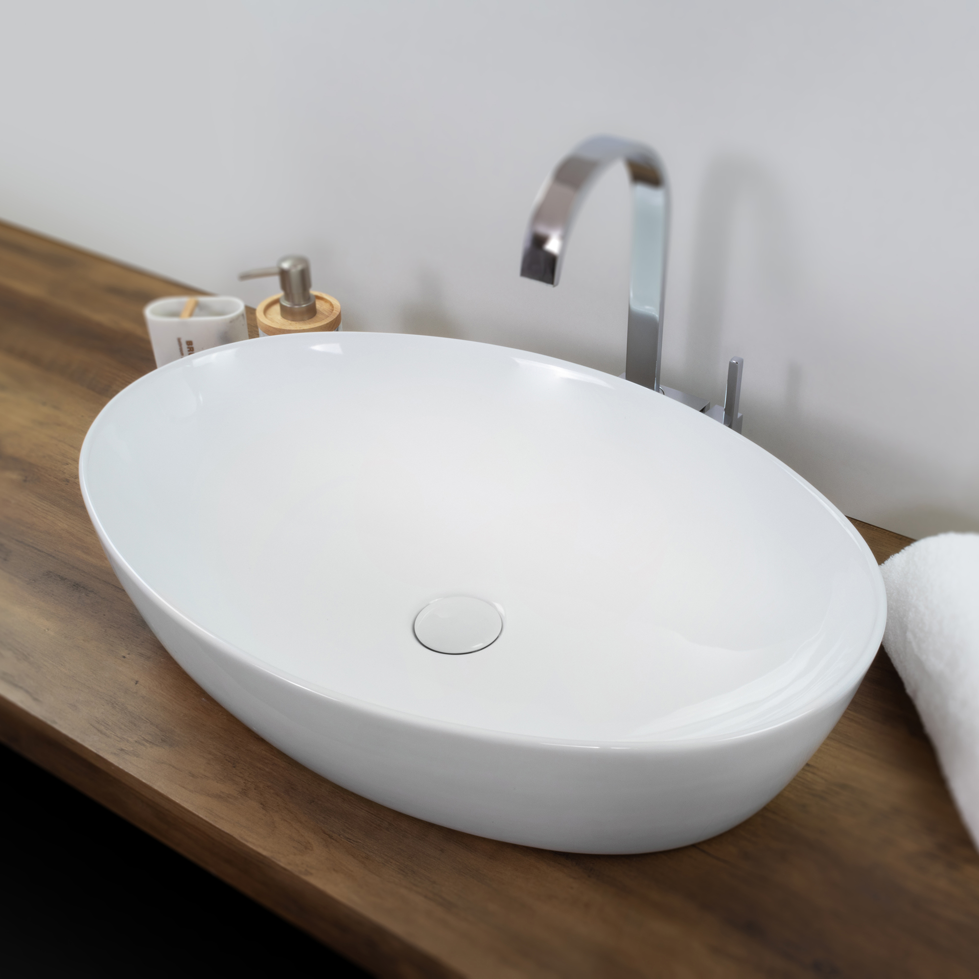 Design Keramik Waschbecken Bacchiglione in Weiß