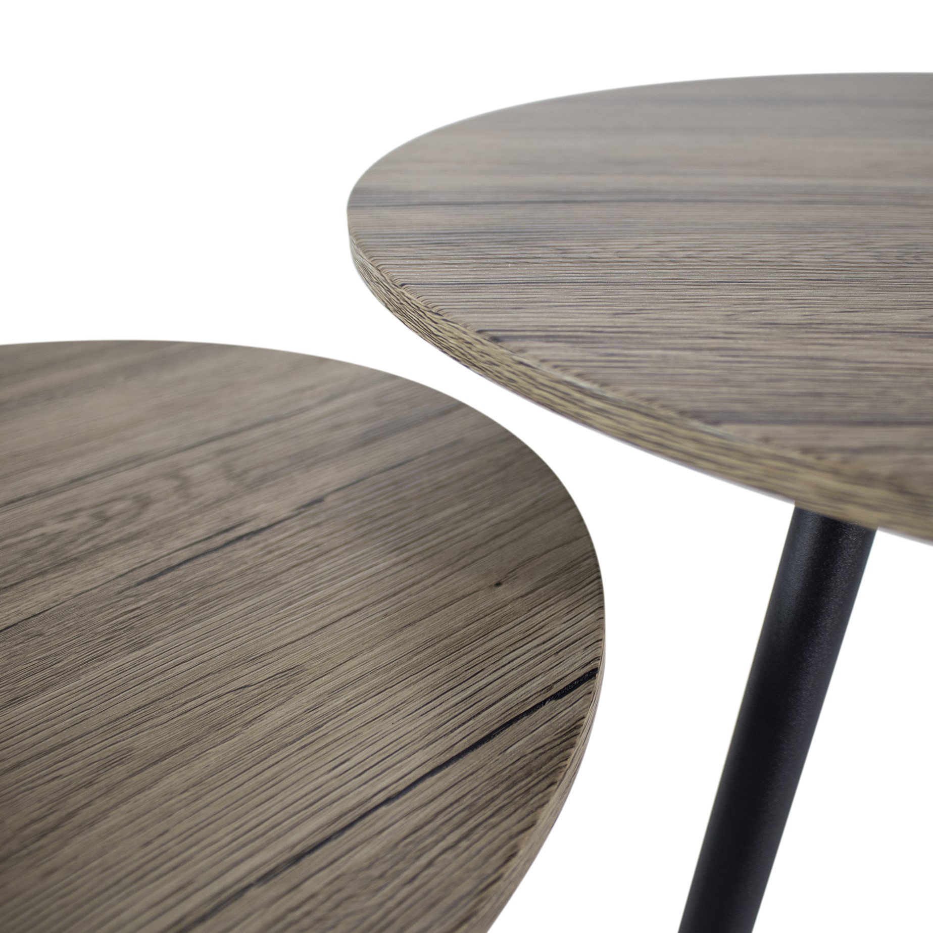 Couchtisch TRISTAN Beistelltisch rund aus Melamin/Metall 2er Set Couchtisch TRISTAN Beistelltisch rund aus Melamin/Metall 2er Set