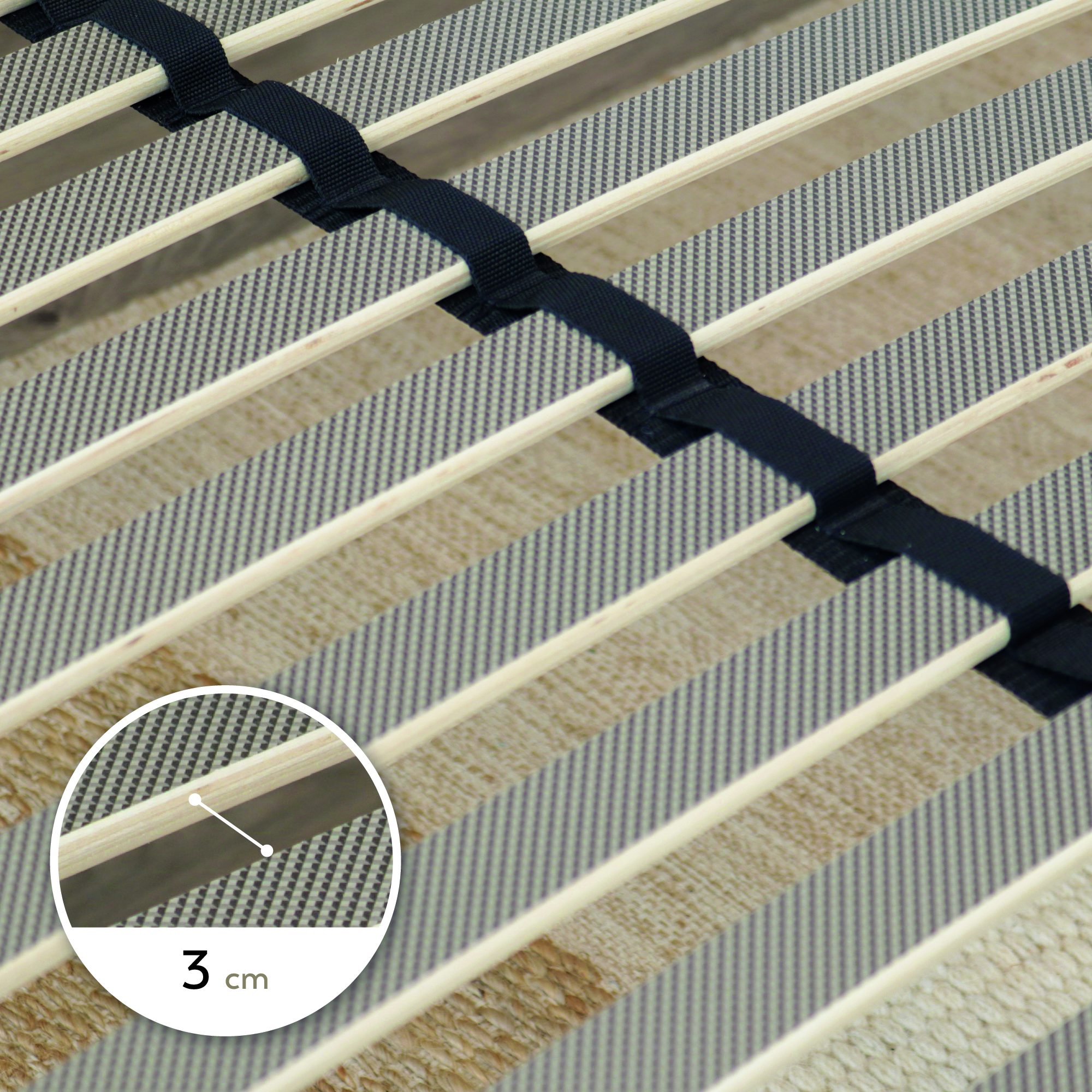 Slatted Frame ORTHO with Sturdy Metal Frame - Suitable for All Mattresses