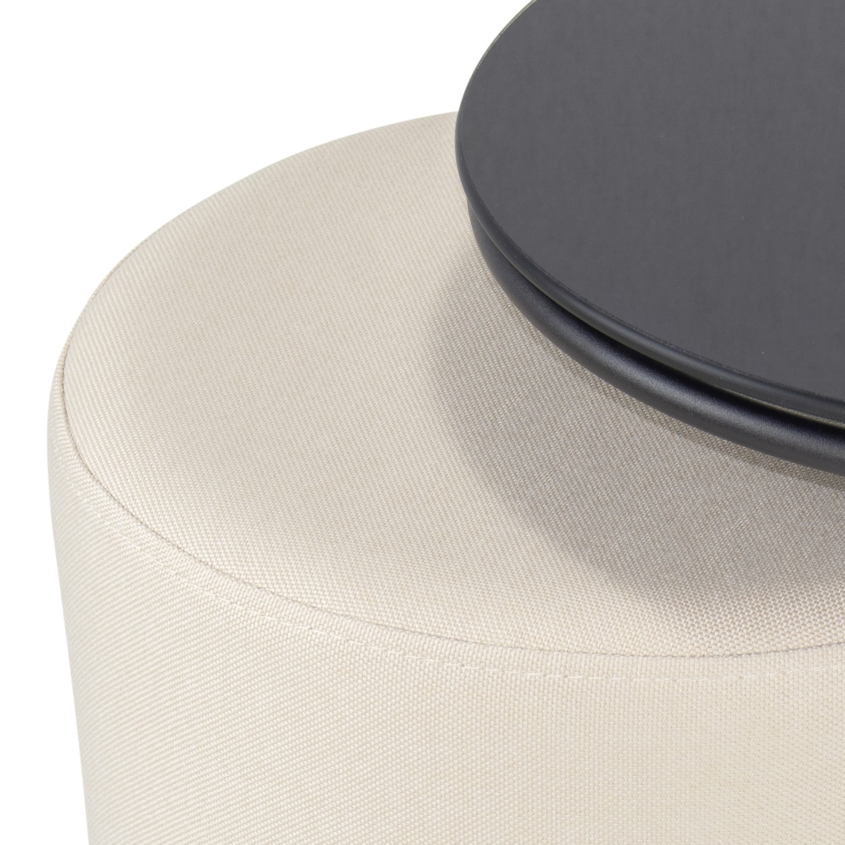 Beistelltisch mit Hocker JASPER runder Couchtisch 40x40 cm Schwarz-Beige N1 Beistelltisch mit Hocker JASPER runder Couchtisch 40x40 cm Schwarz-Beige N1