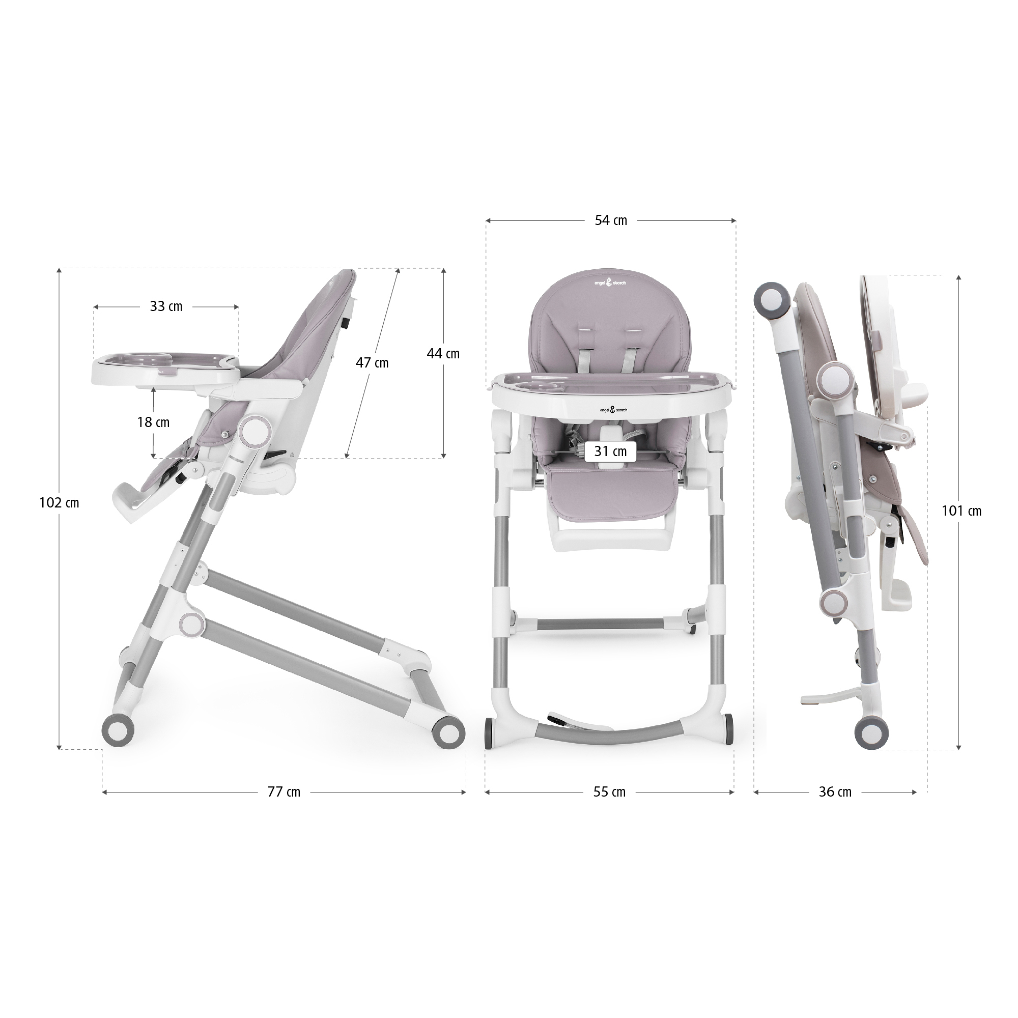 0Artboard 2 Kinderhochstuhl HUGO Babystuhl Verstellbar Klappbar
