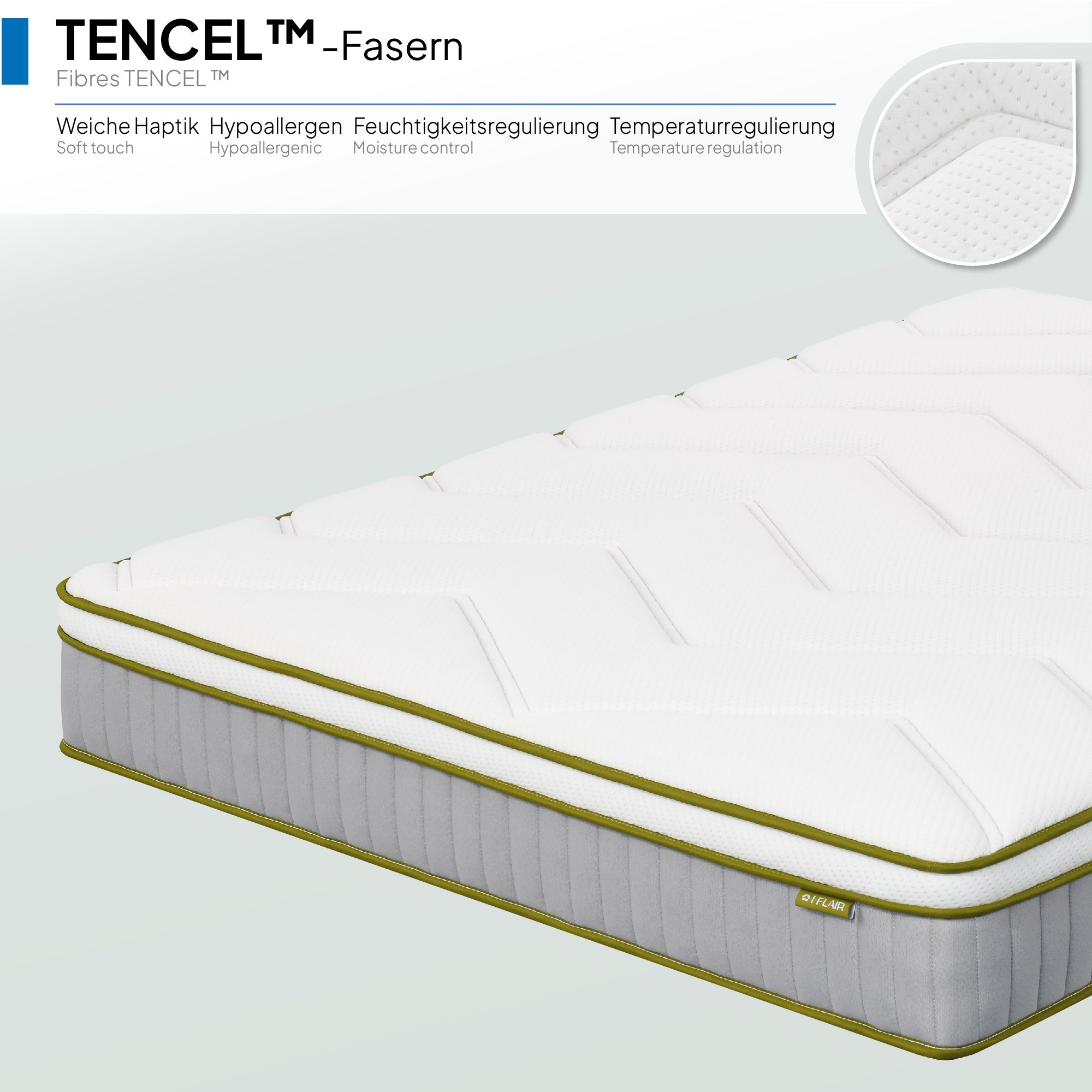 Matratze Verge – Hybrid-Matratze mit Taschenfedern und Tencel™-Faser