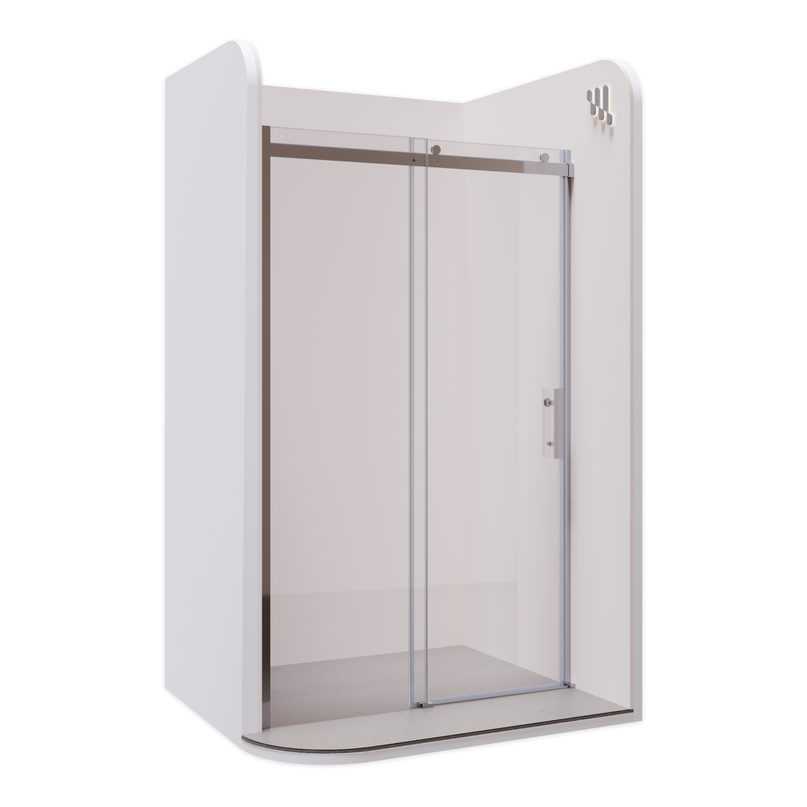 Niche Door Viola with Sliding Door made of ESG Safety Glass Viola – Nischentür mit Schiebetür aus ESG Sicherheitsglas