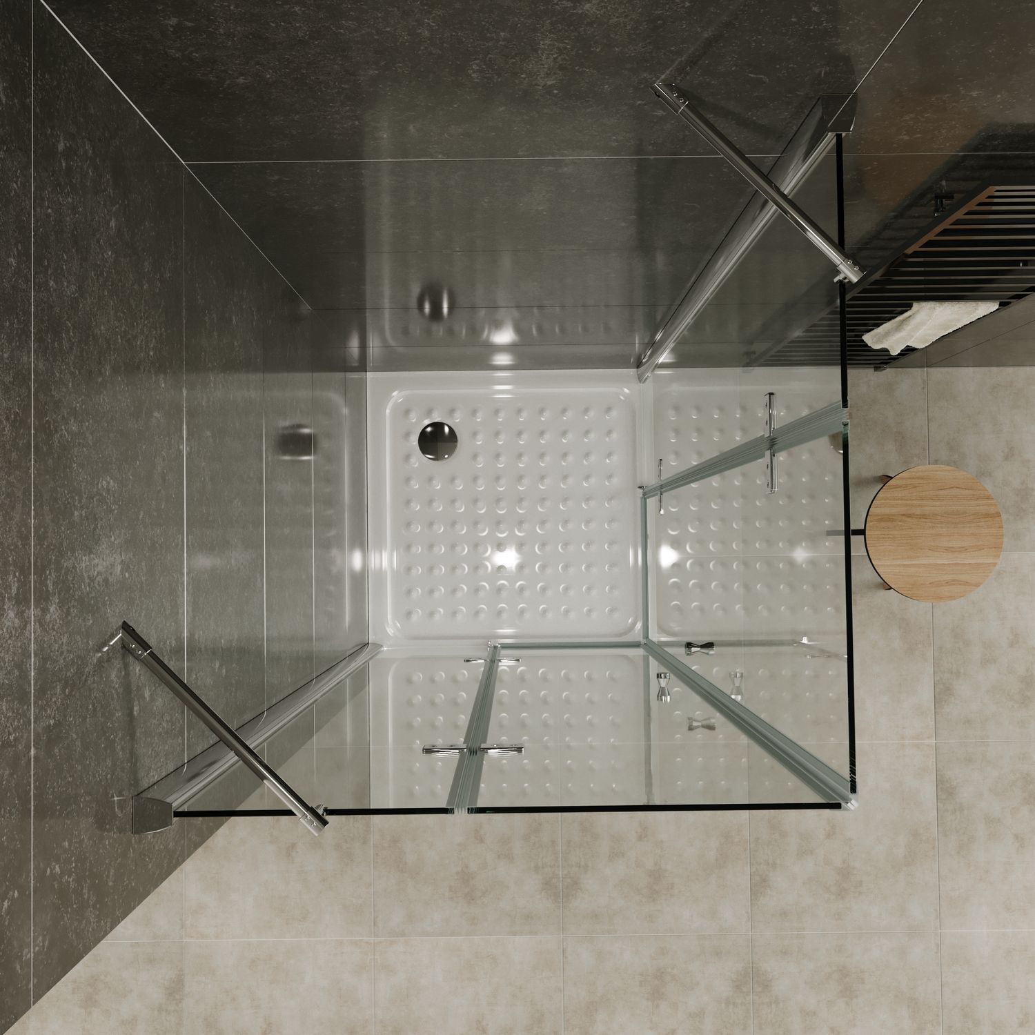 Eckeinstieg Maria mit Klapptüren aus 8 mm ESG Sicherheitsglas