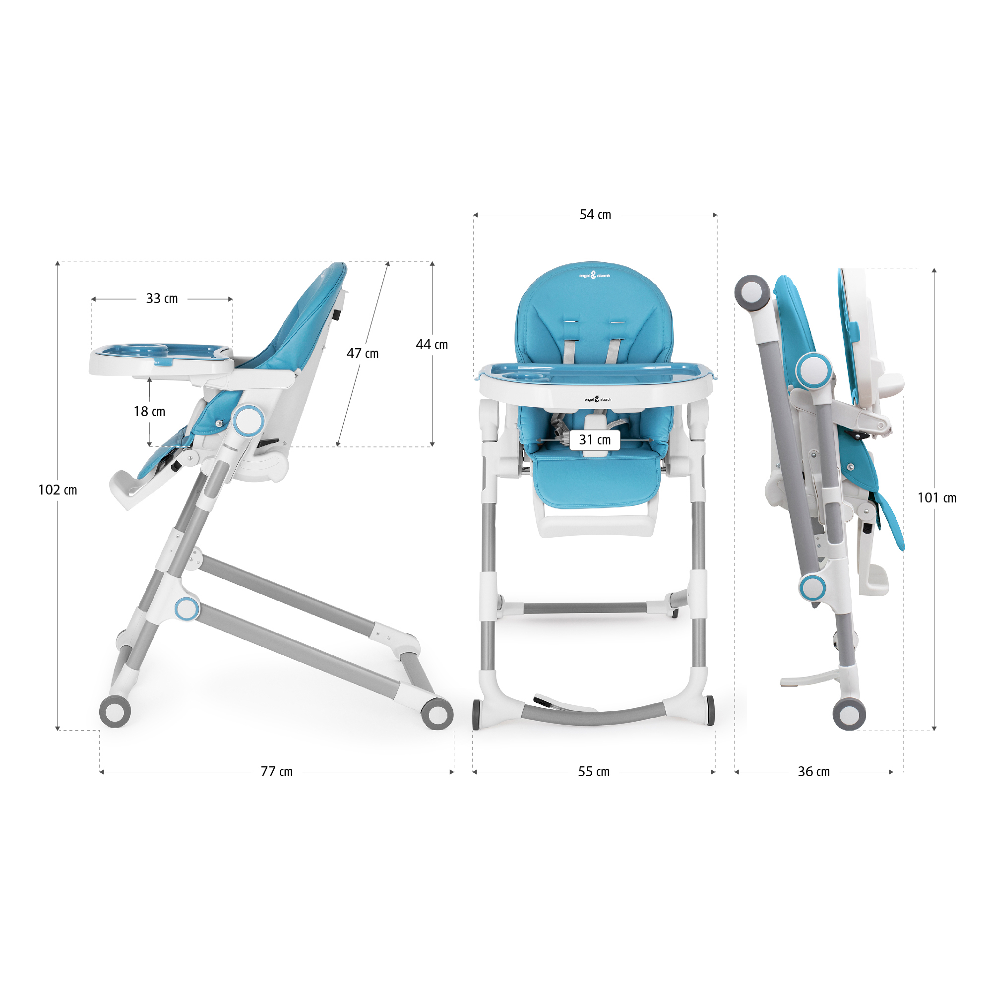 0Artboard 4 Kinderhochstuhl HUGO Babystuhl Verstellbar Klappbar