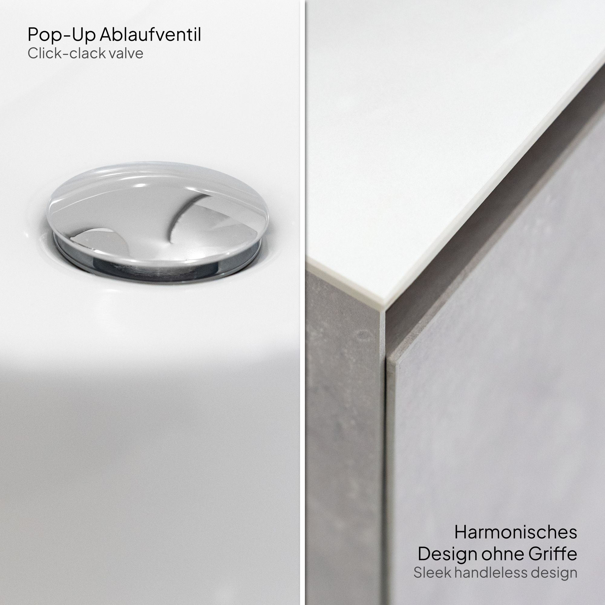 Badmöbelset Indra – Betonoptik, Calacatta-Porzellanplatte, Doppelwaschplätze & LED-Spiegel Badmöbelset Indra – Betonoptik, Calacatta-Porzellanplatte, Doppelwaschplätze & LED-Spiegel