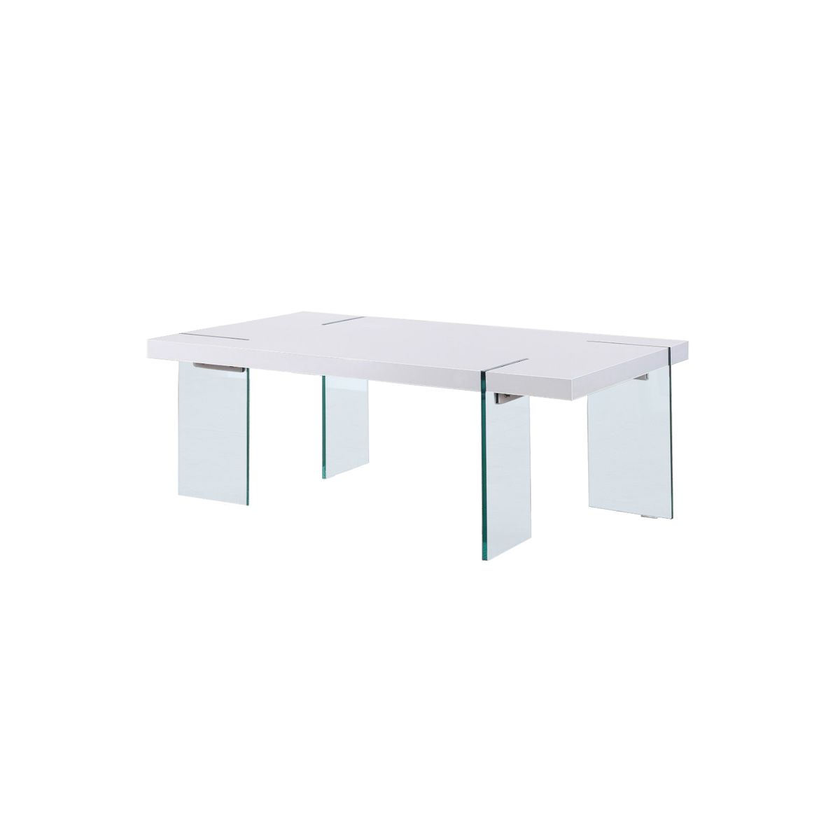 Couchtisch Sofatisch Beistelltisch NOWA mit Glasstützen in Weiß Couchtisch Sofatisch Beistelltisch NOWA mit Glasstützen in Weiß