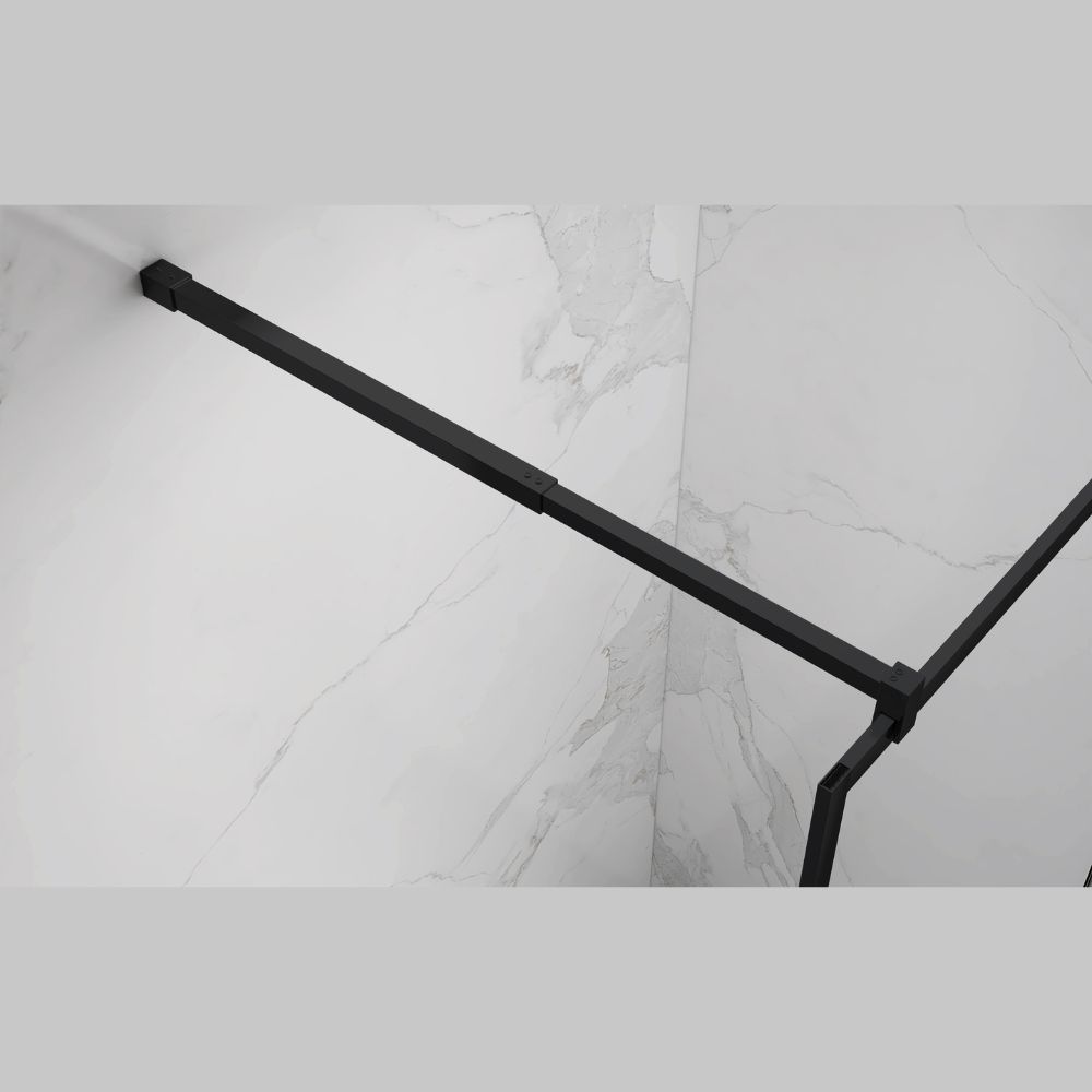 Walk In Dusche Gianna BLACK aus 8 mm starkem durchsichtigem ESG Sicherheitsglas Walk In Dusche Gianna-R BLACK aus 8 mm starkem durchsichtigem ESG Sicherheitsglas