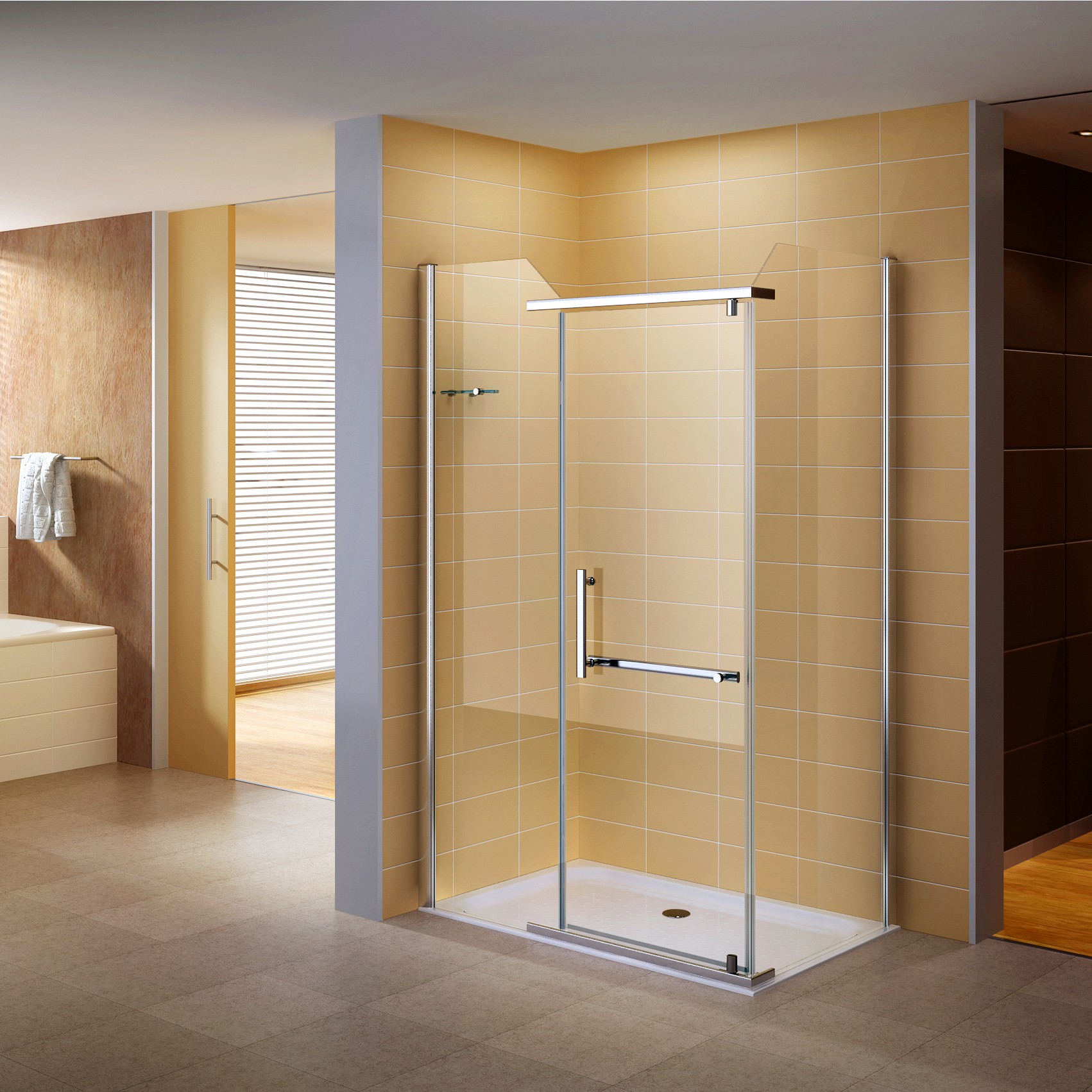 Fronteinstieg Rebecca mit Klapptür aus 8 mm ESG Sicherheitsglas Fronteinstieg Rebecca mit Klapptür aus 8 mm ESG Sicherheitsglas