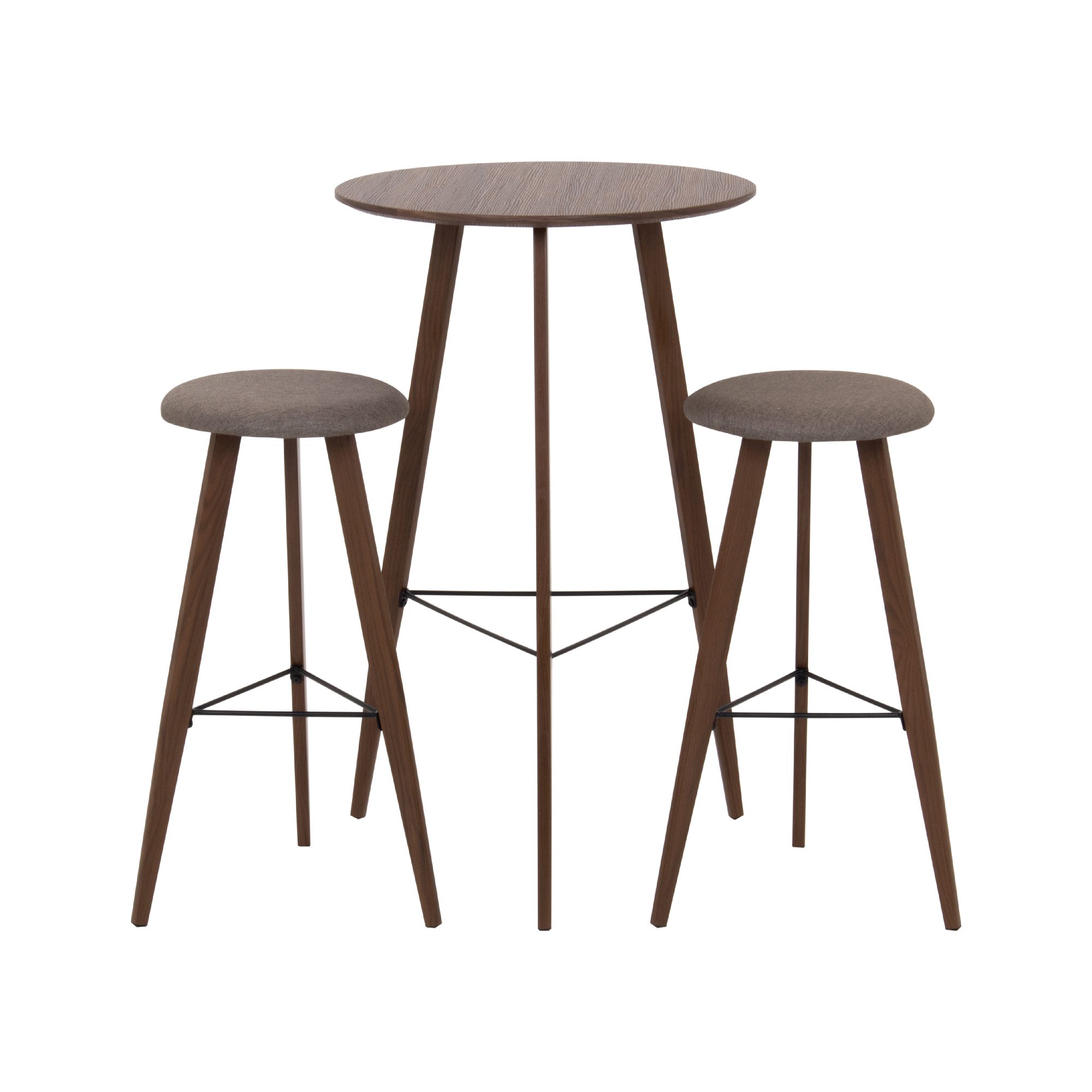 _MAIN.jpg Bartisch-Set mit 2 Barhockern im warmen Holzdesign Ovid