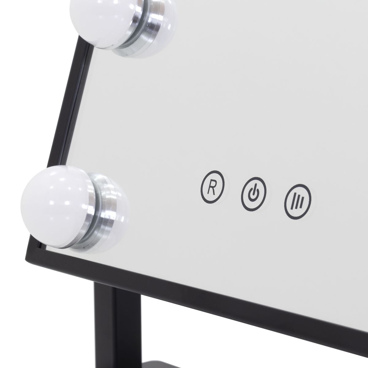 Schminkspiegel Bulb LITTLE mit 12 dimmbaren LED-Lampen Schwarz