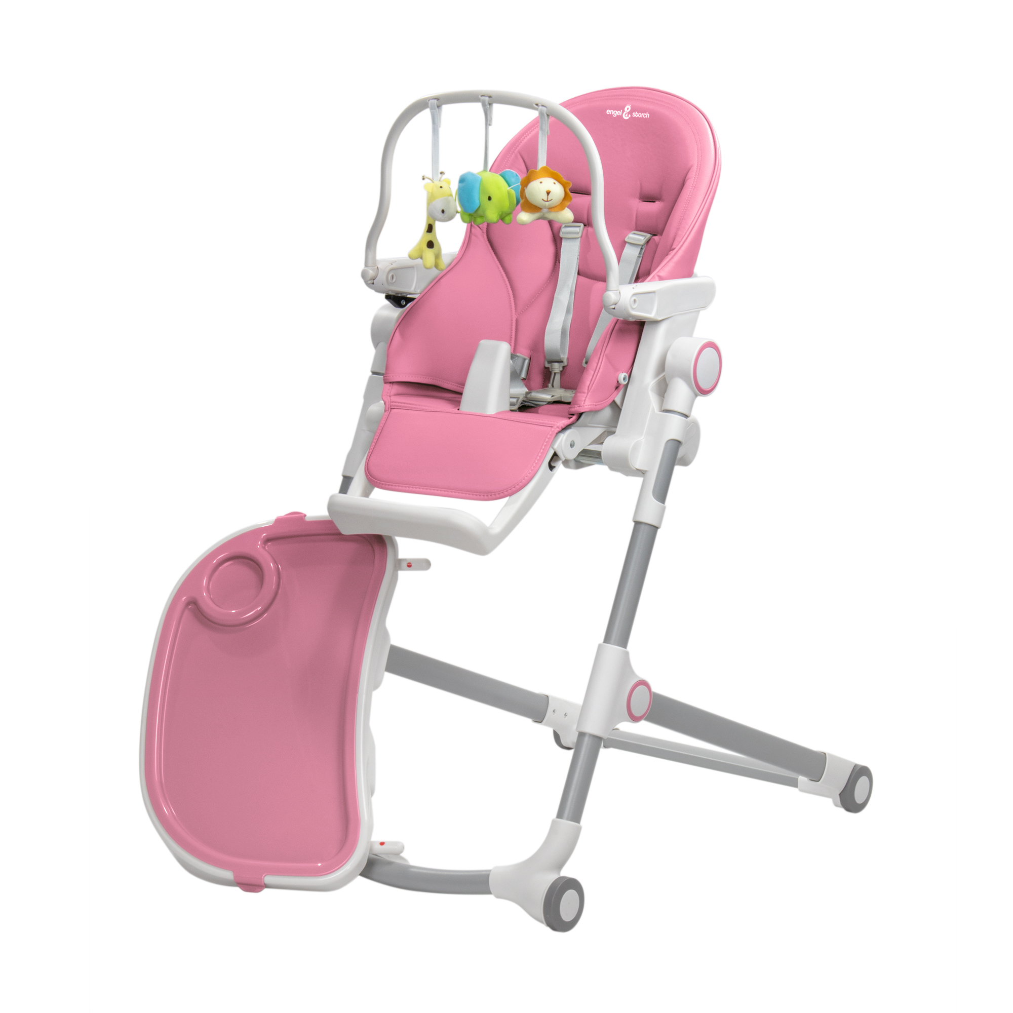 Kinderhochstuhl HUGO Babystuhl Verstellbar Klappbar Pink