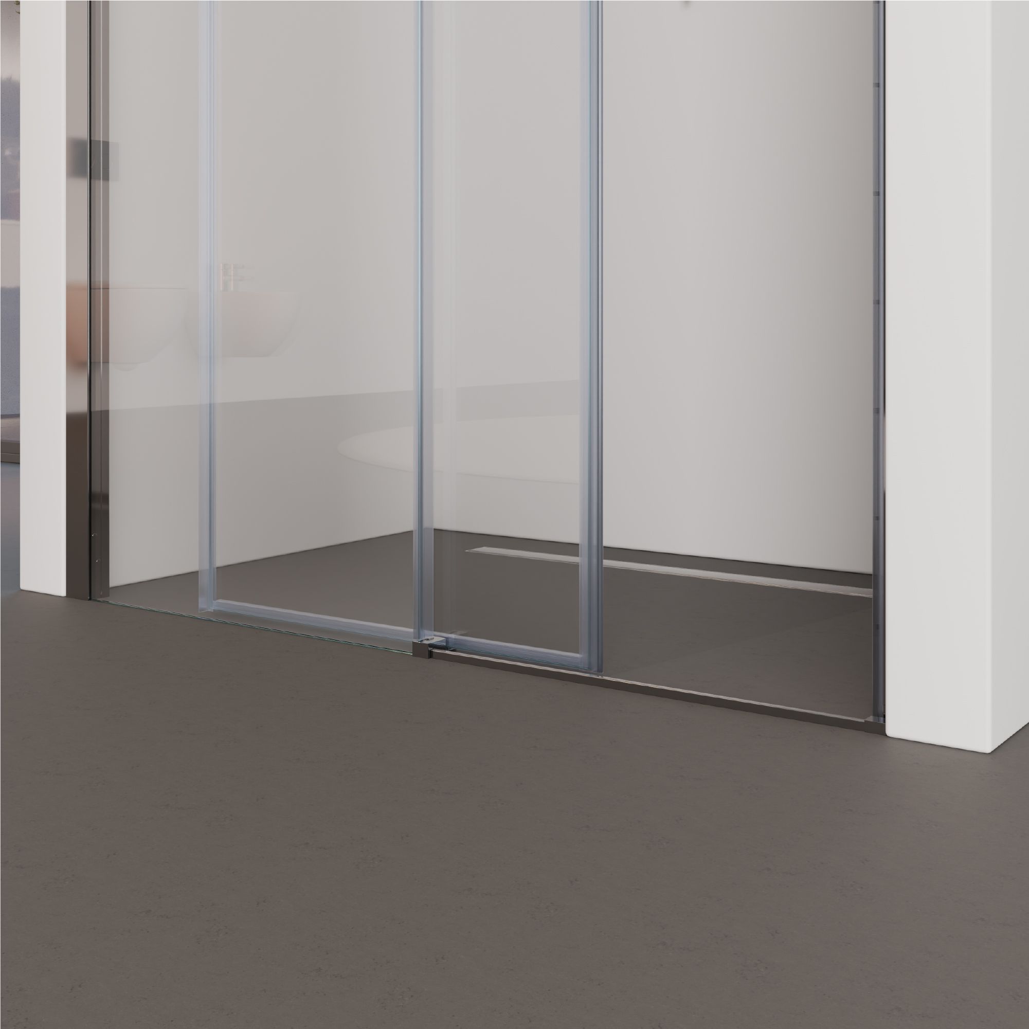 Shower Door Niche Door Kaylee with Sliding Door made of 6mm Tempered Clear Glass Shower Door Niche Door Kaylee with Sliding Door made of 6mm Tempered Clear Glass