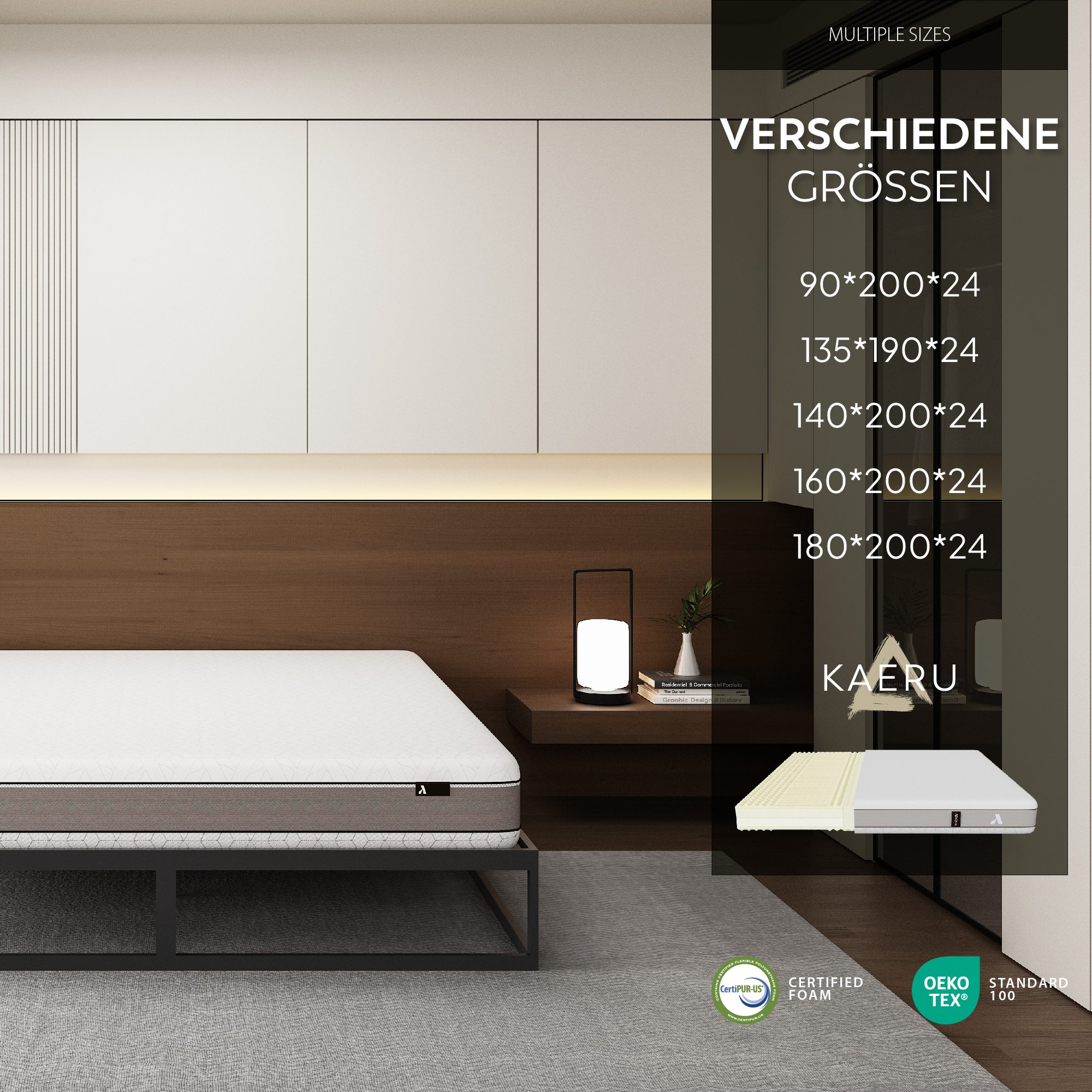 Matratze Kaeru – Wendbare 7-Zonen-Matratze mit zwei Härtegraden