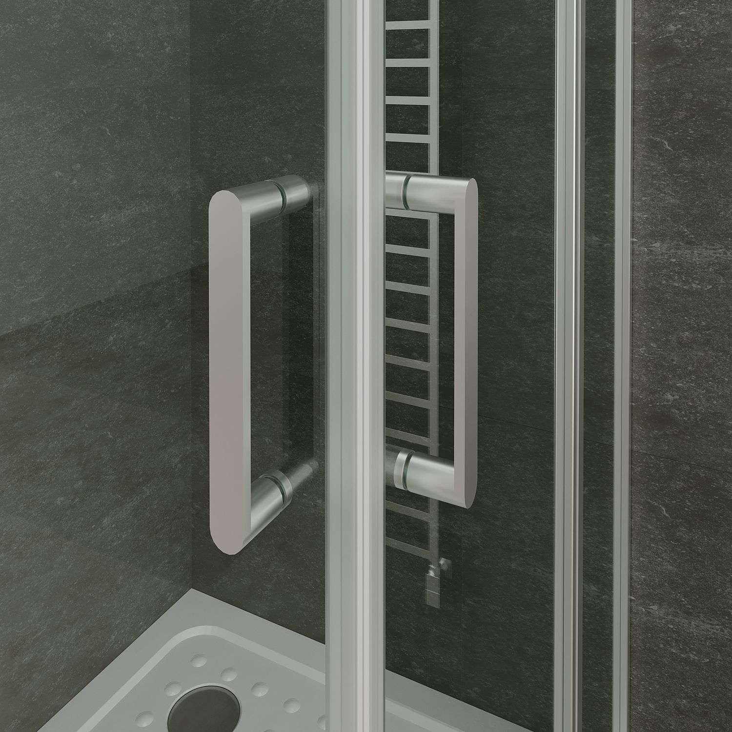 Eckeinstieg Linda mit Klapptüren aus ESG Sicherheitsglas