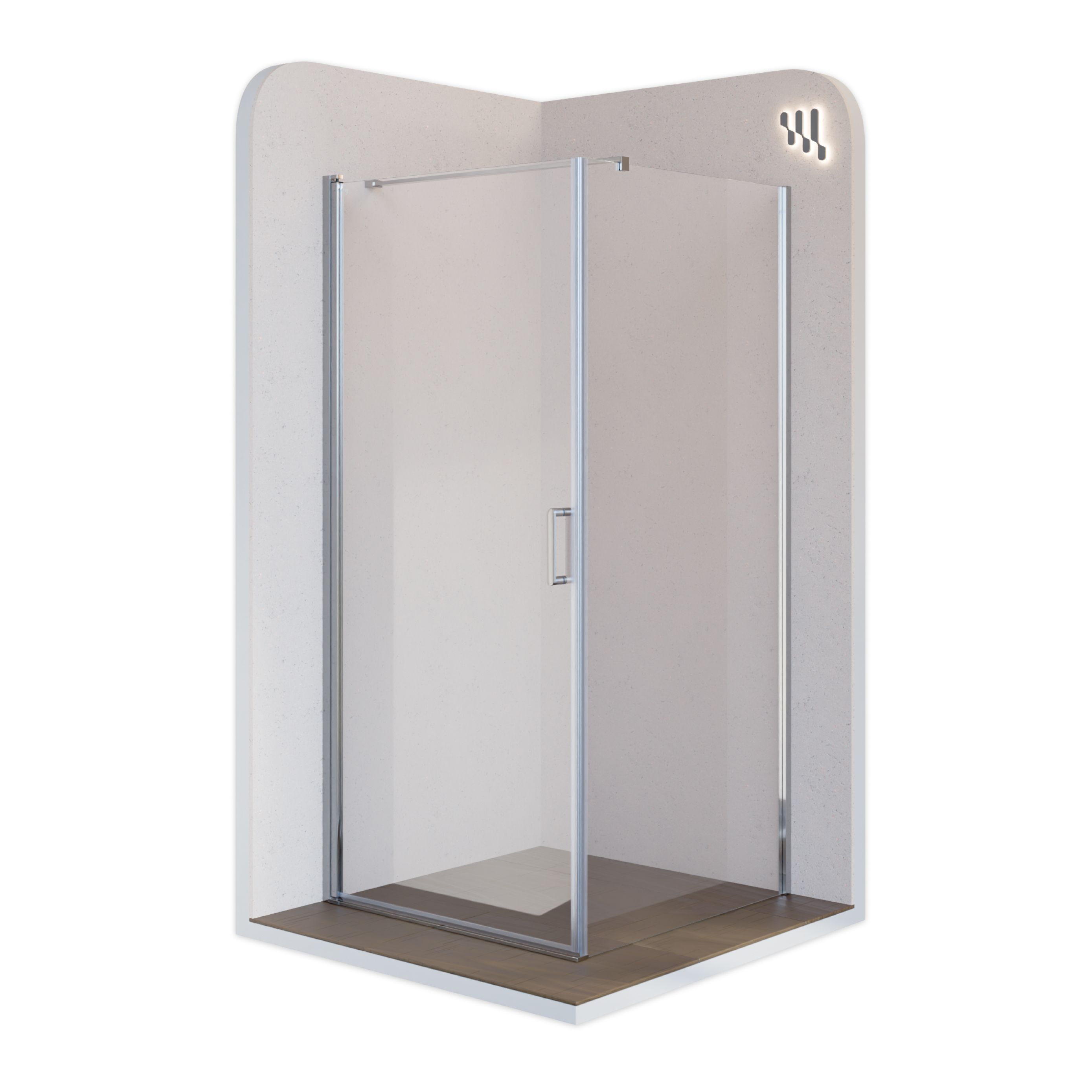 Front-entry Hellen with folding door made of ESG safety glass Front-entry Hellen with folding door made of ESG safety glass