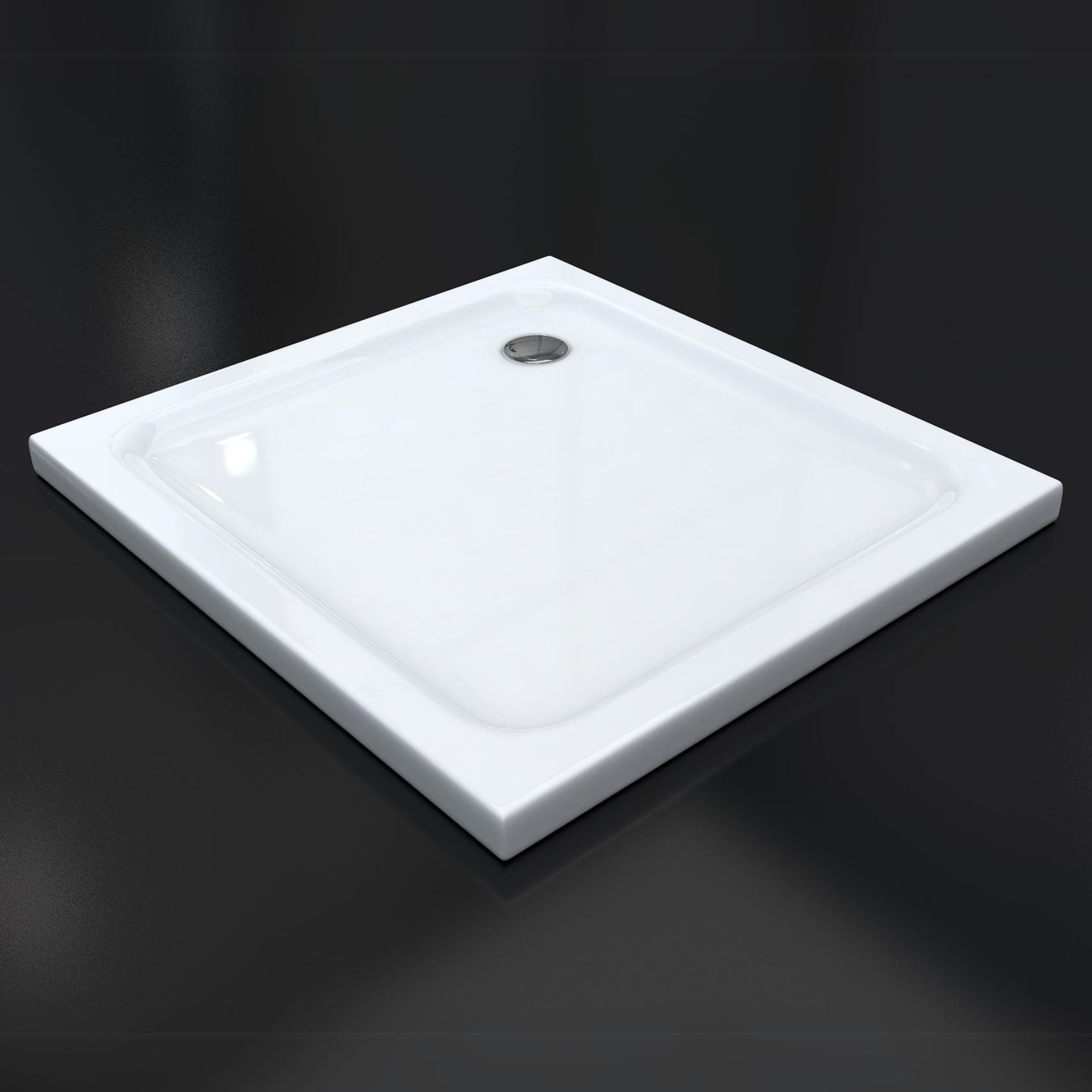 Duschwanne Shimmer aus Sanitäracryl inkl. Ablaufgarnitur - Weiß Duschwanne Shimmer in Weiß aus Sanitäracryl inkl. Ablaufgarnitur - 95x95 cm