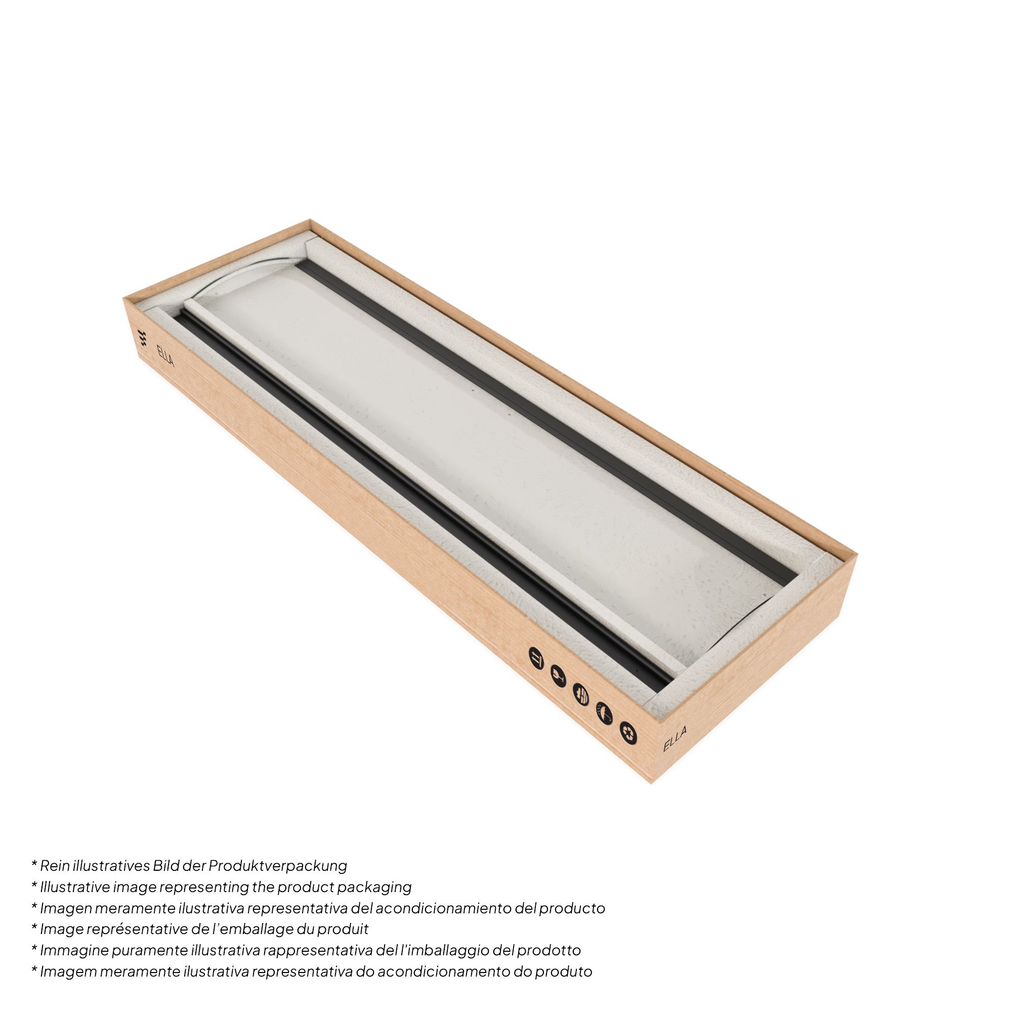 Viertelkreisdusche Ella mit Schiebetüren und schwarzen Profilen aus ESG Sicherheitsglas