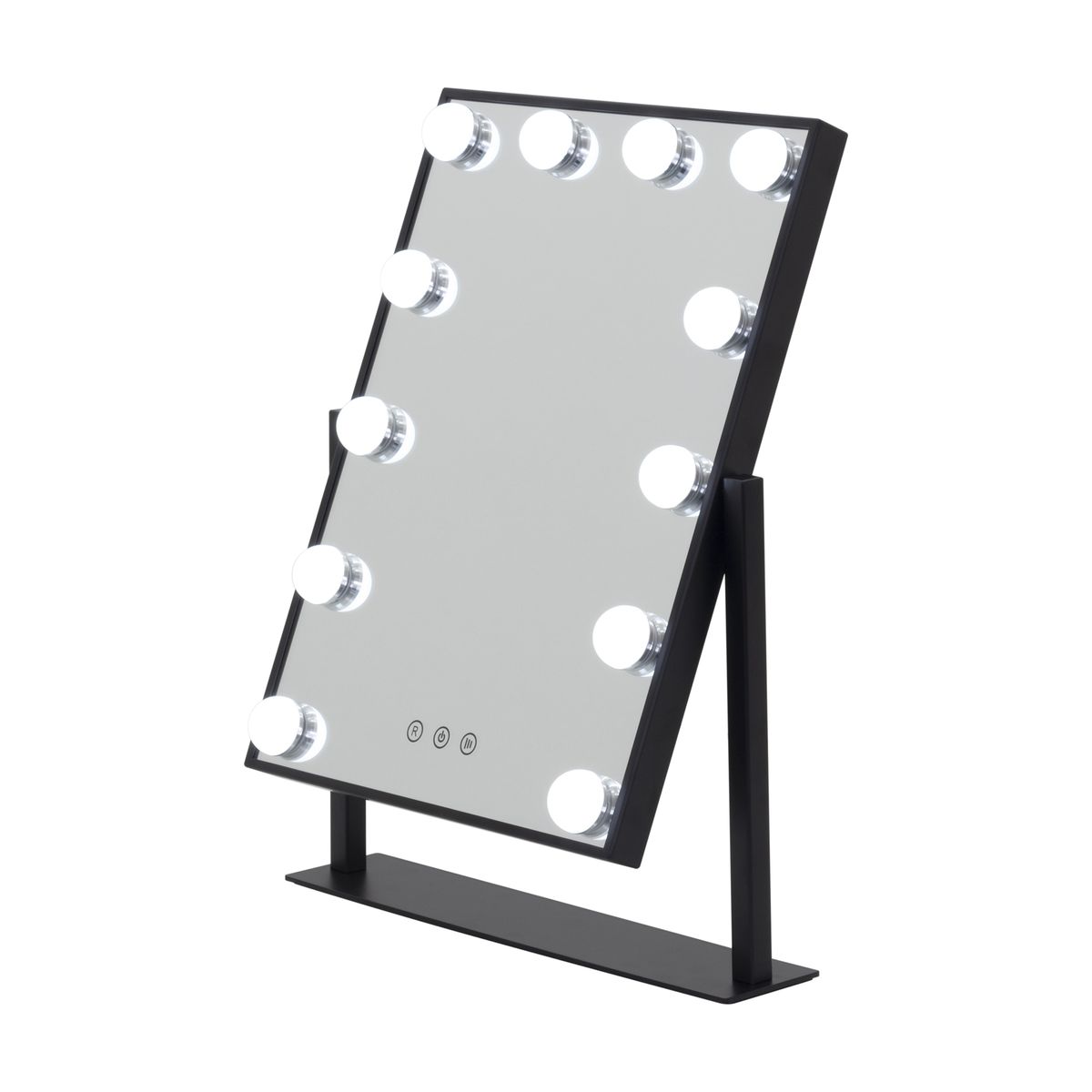 Schminkspiegel Bulb LITTLE mit 12  dimmbaren LED-Lampen Schwarz