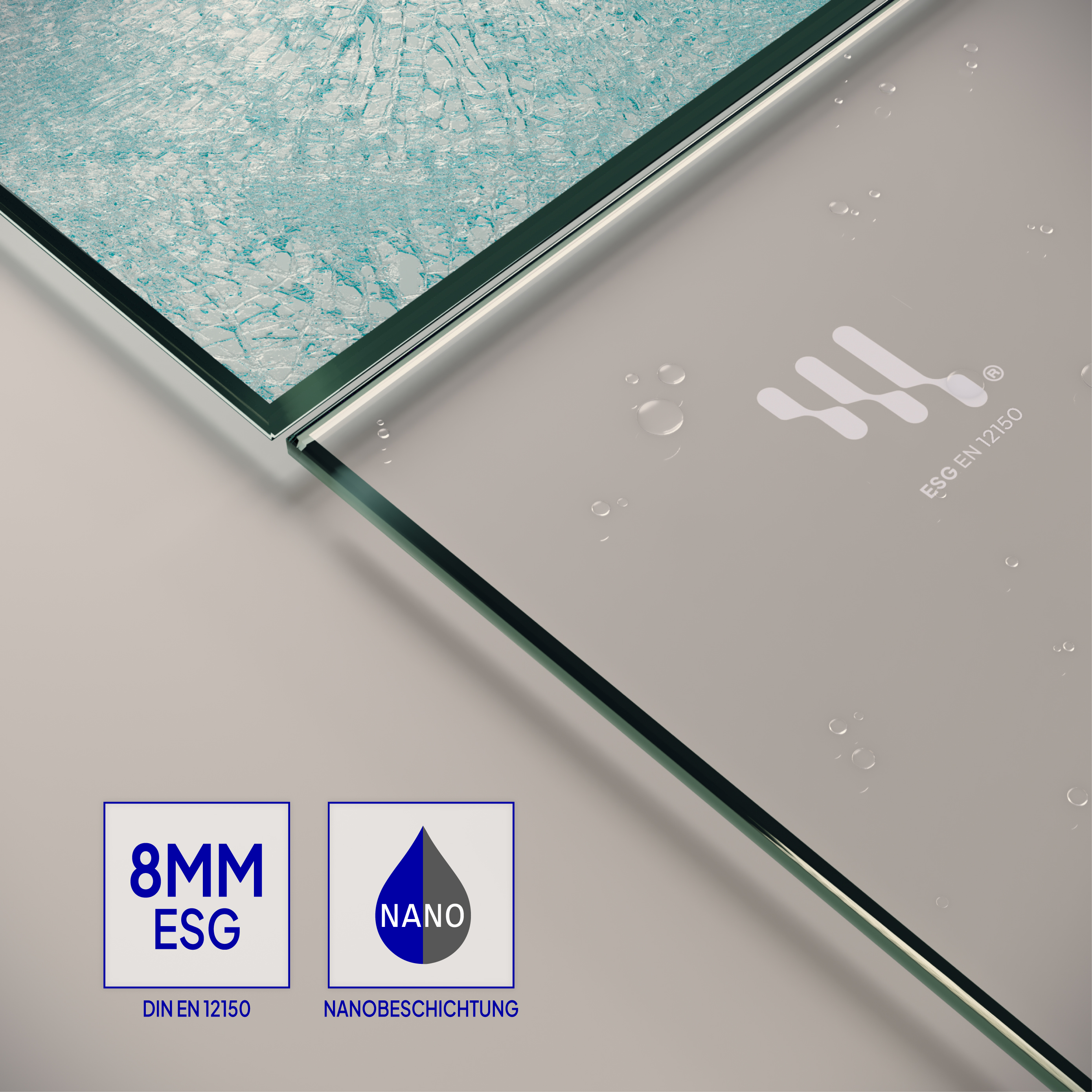 Corner entry Anna with sliding doors made of 8 mm tempered safety glass Anna – Eckeinstieg mit Schiebetüren aus 8 mm ESG Sicherheitsglas