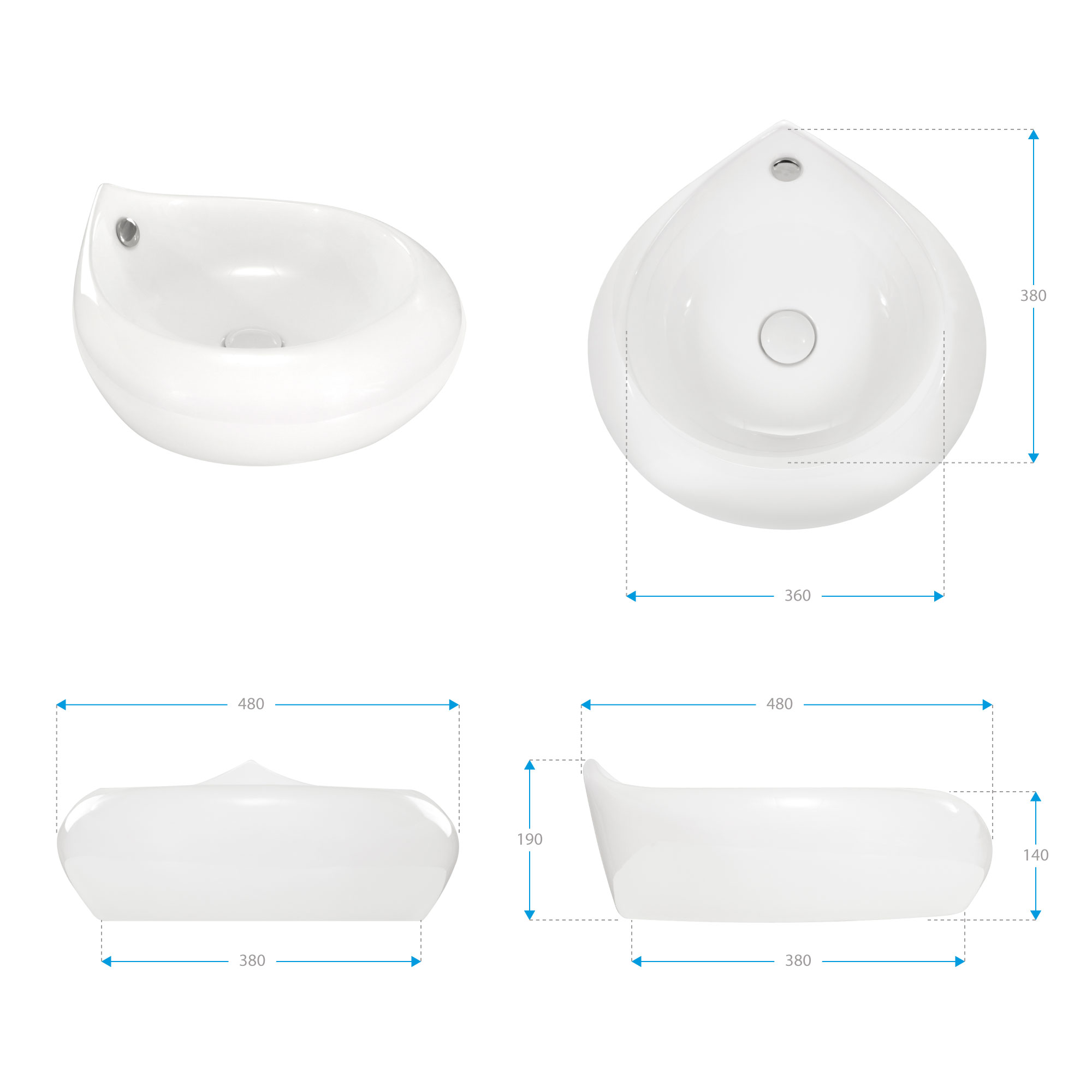 Design Keramik Waschbecken Reno in Weiß Design Keramik Waschbecken Reno in Weiß