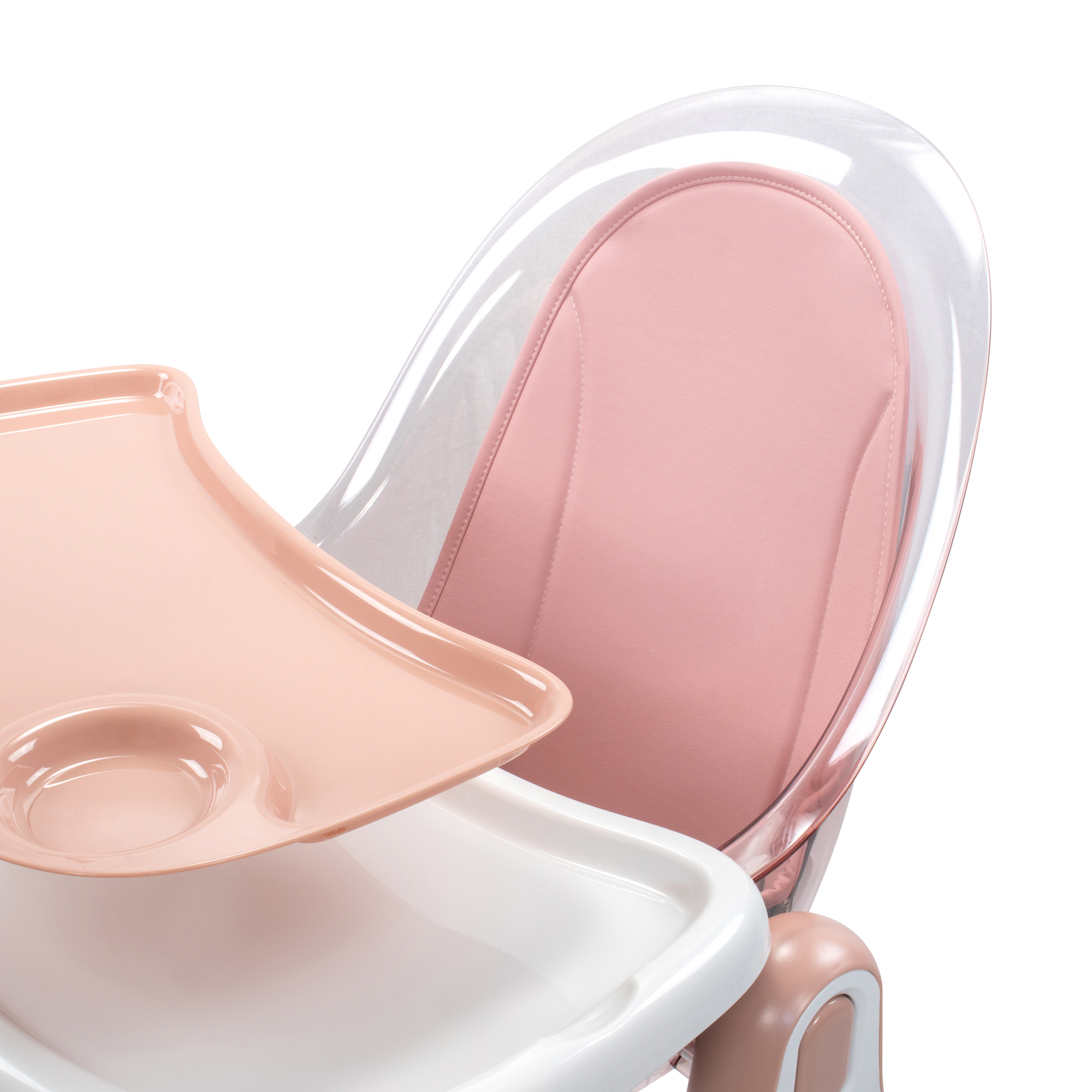 Kinderhochstuhl ARTO Kinderstuhl mit Esstablett und Stuhl Transparent Rosa