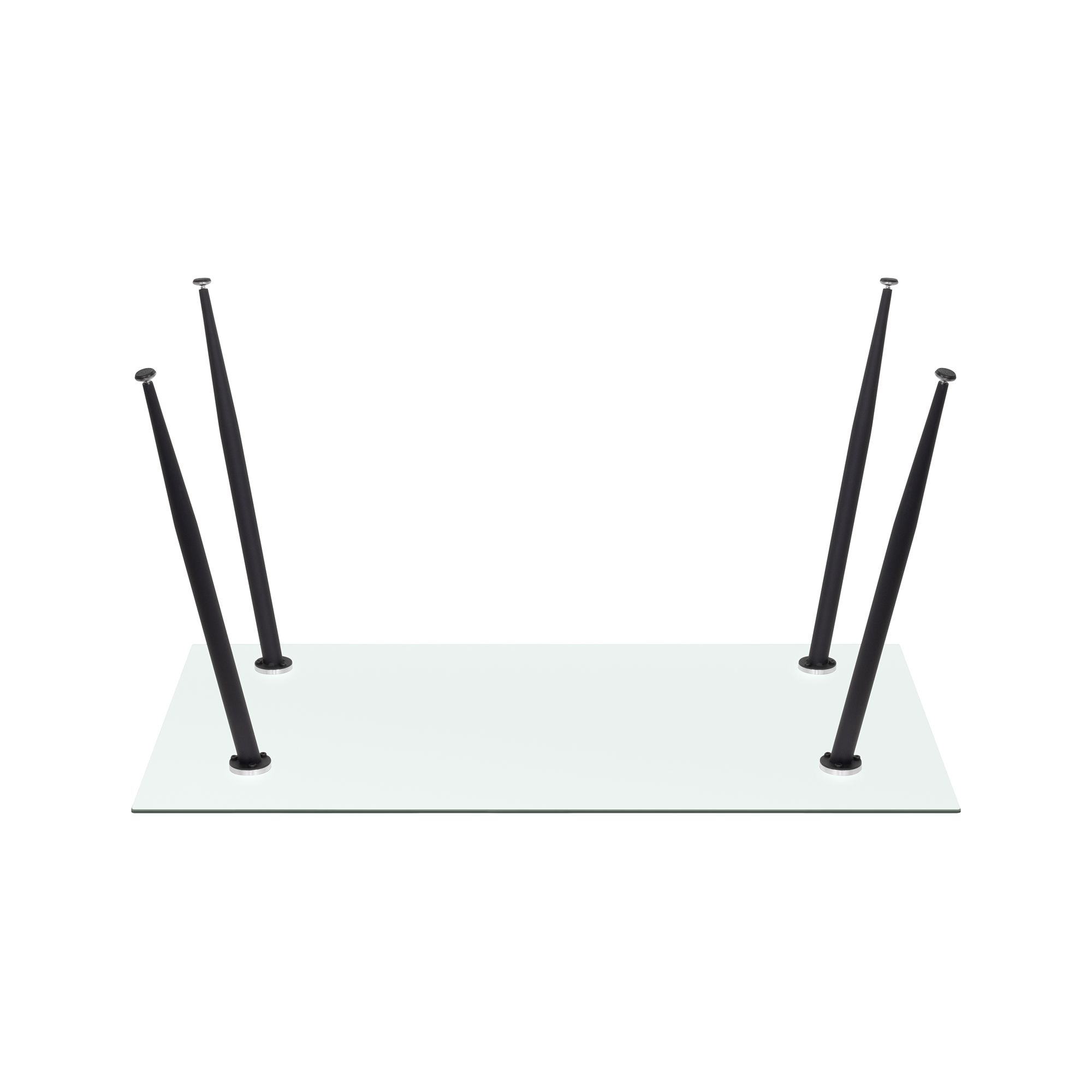 Esszimmer-Tisch BEALE | Tischplatte: Transparentes Glas | Beine: Schwarz Esszimmer-Tisch BEALE | Tischplatte: Weißer Marmor | Beine: Holz 160 cm