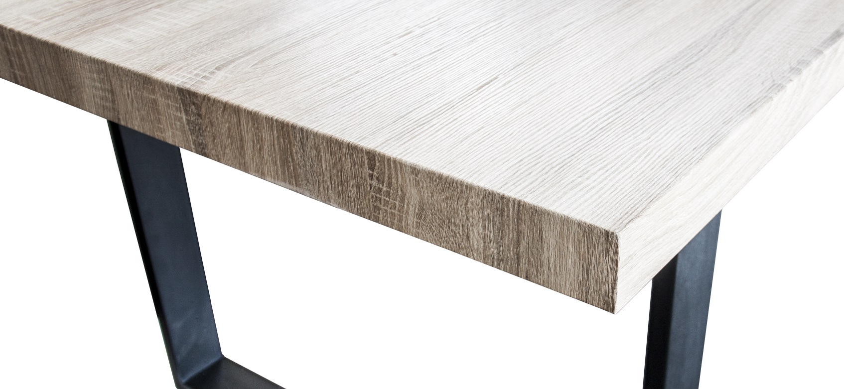 Esszimmertisch Esstisch Kufentisch Holztisch Tisch mit Tischplatte und Kufen - Sanoma Eiche + Schwarze Kufen 160x90