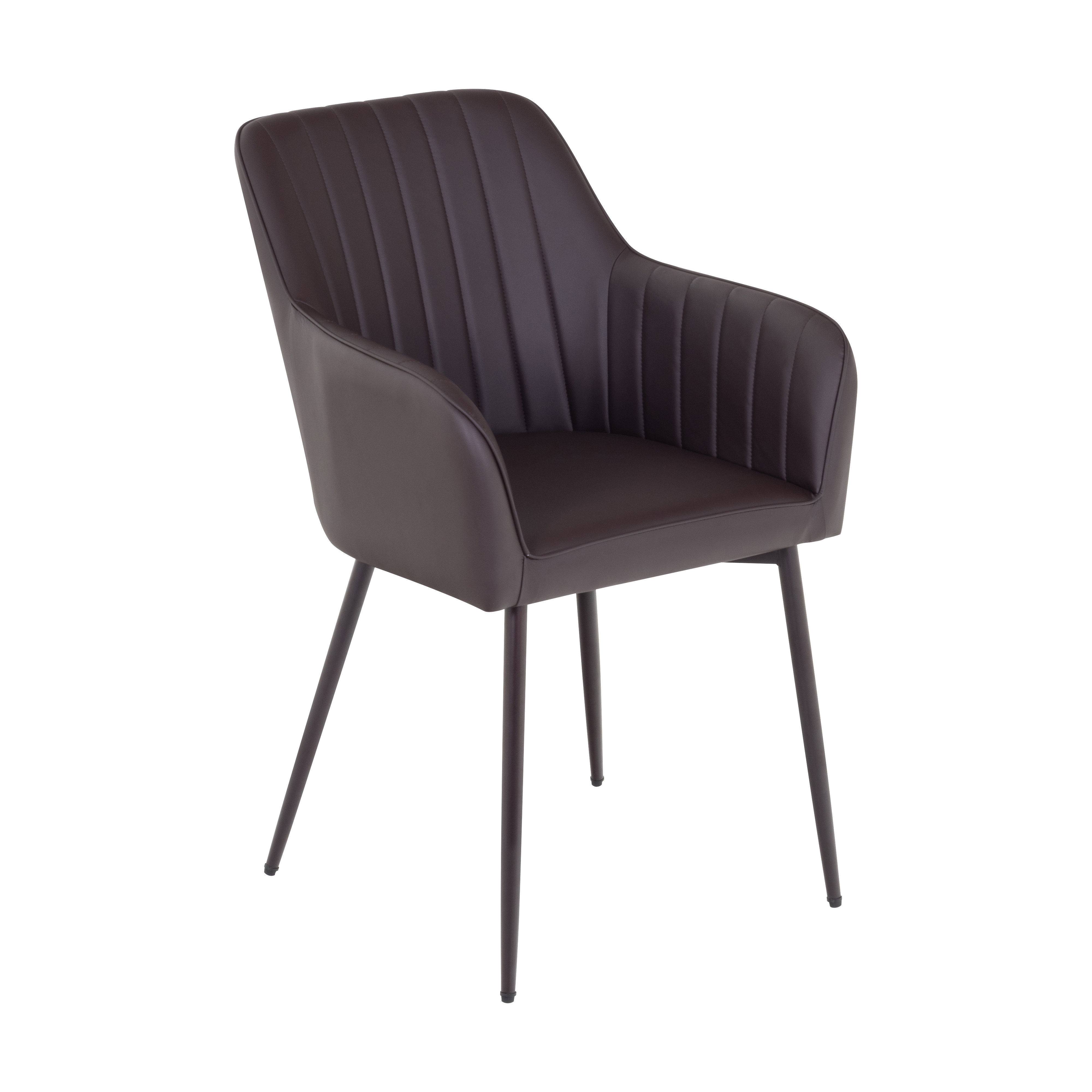 Esszimmerstuhl Wohnzimmerstuhl Dahlia Braun aus Kunstleder 2 Stühle Living – Dining Chair Room Chair Dahlia Brown Made of Faux Leather