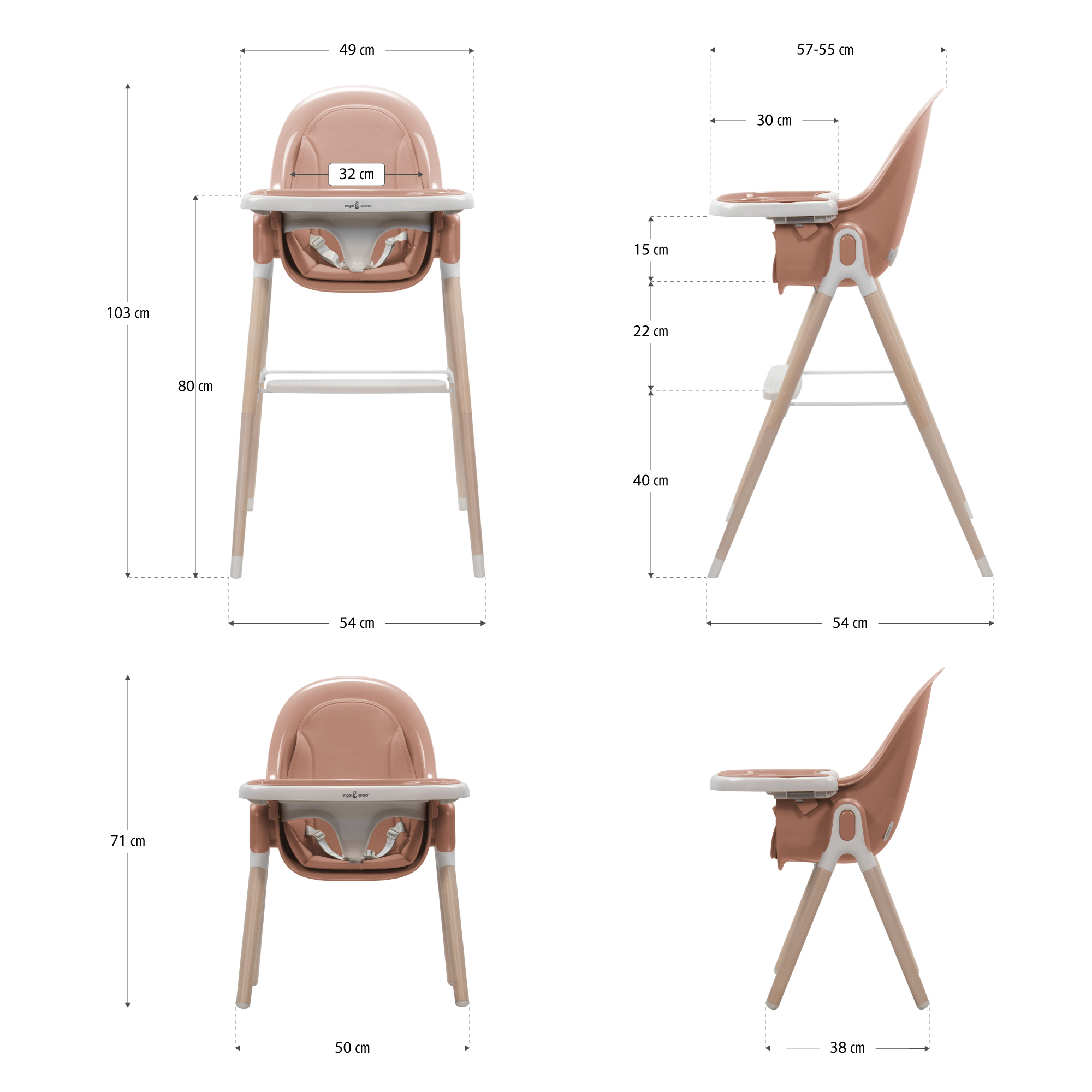 00Artboard-4 Kinderhochstuhl ARTO Kinderstuhl mit Esstablett und Stuhl