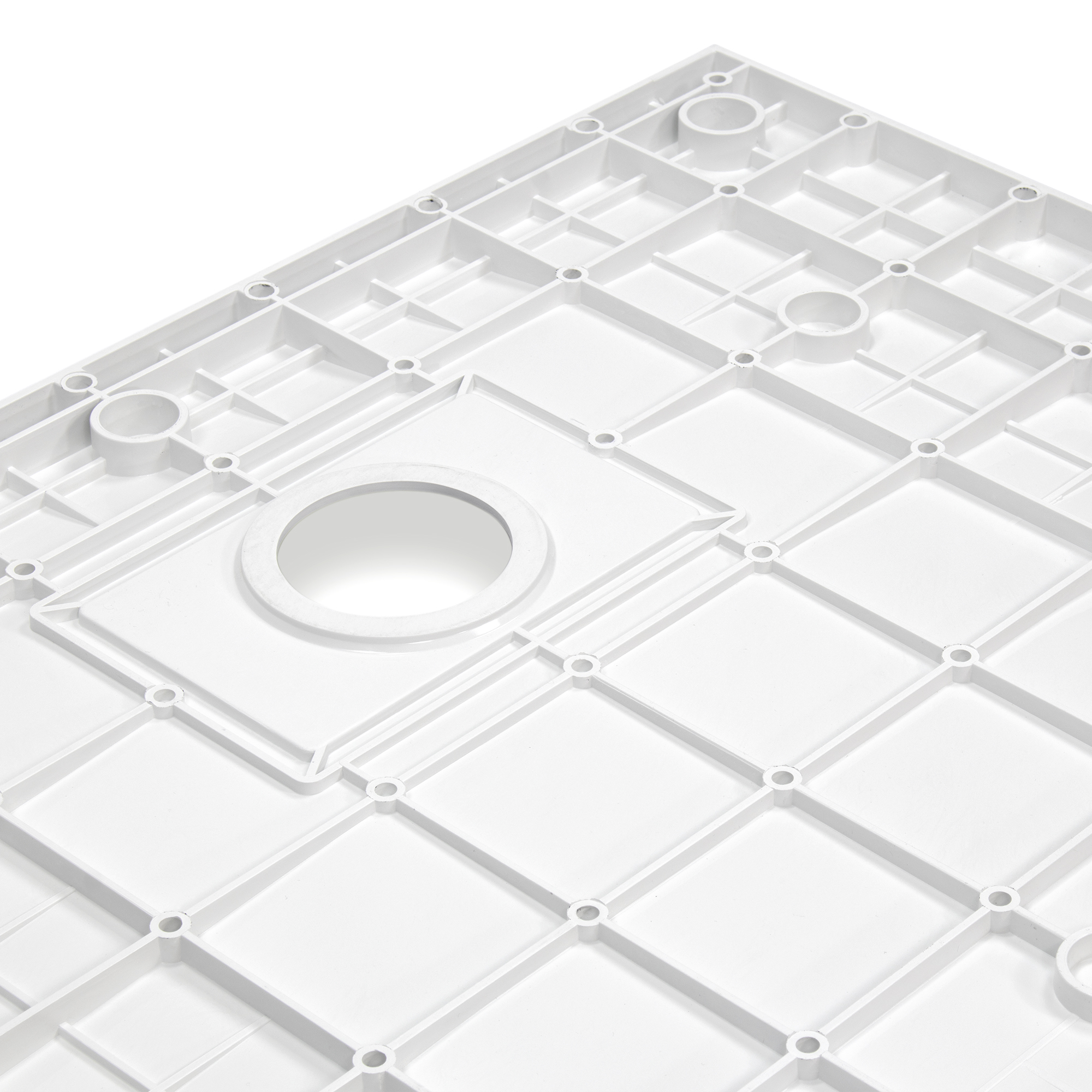 SMC Duschwanne Boreal in Stein-Optik inkl. Ablaufgarnitur - Weiß SMC Boreal Shower Tray in Stone Look with Drain Assembly - White