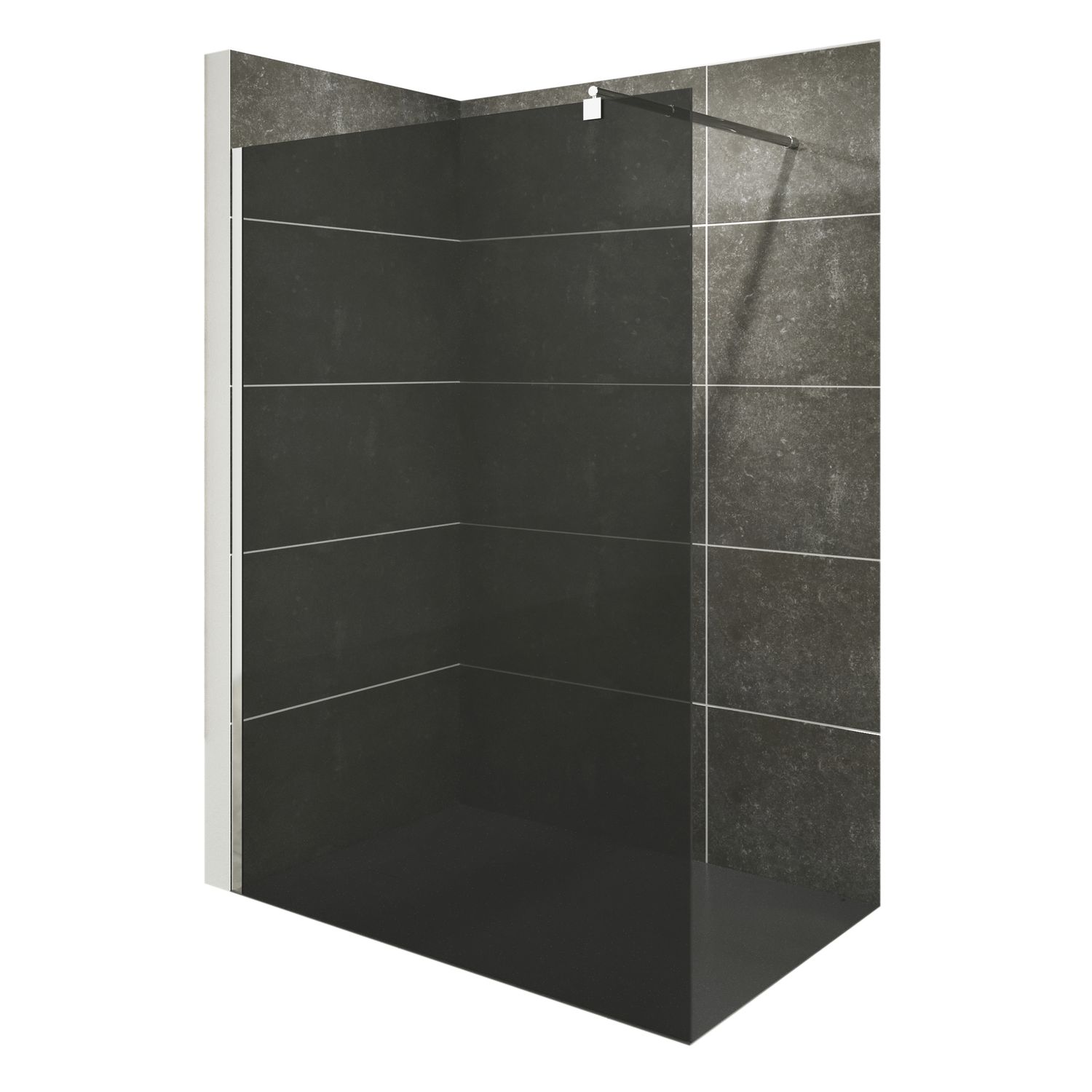 Walk In Dusche Fiona aus 10 mm getöntem Sicherheitsglas und Edelstahl FIONA – Walk-In Shower made of 10 mm tinted safety glass and stainless steel