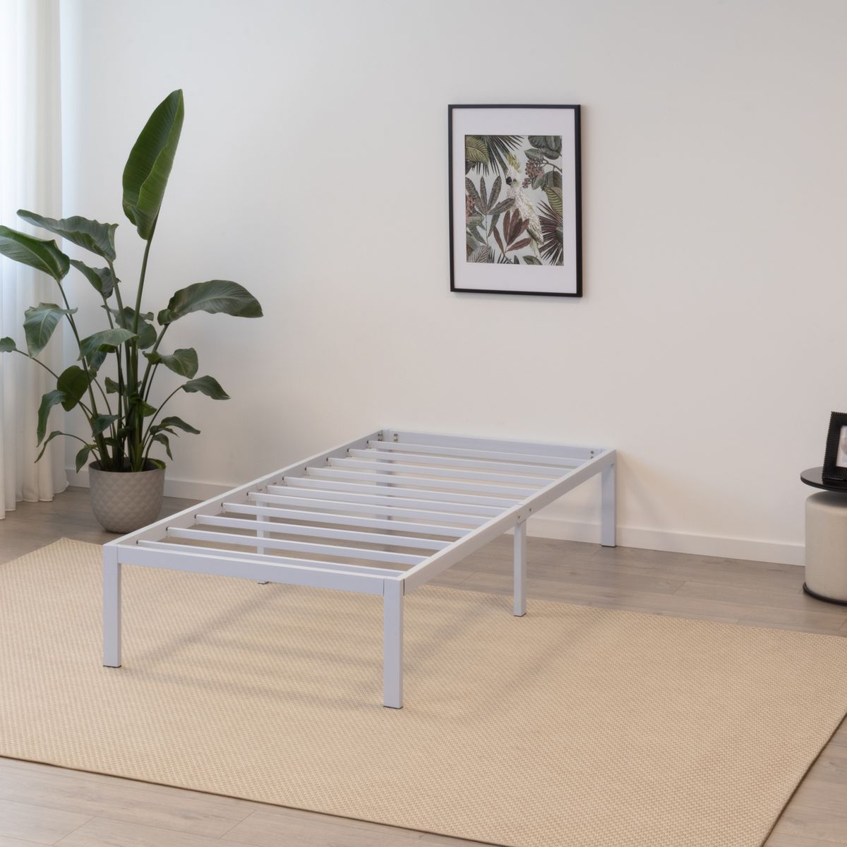 Metal – Guest Bed Bed Frame Sappho White with Storage Solutions