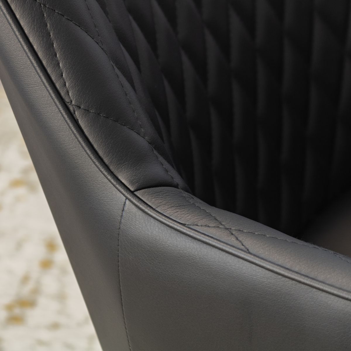 Esszimmerstuhl Wohnzimmerstuhl Watson Schwarz aus Textilleder i-flair Esszimmerstuhl Wohnzimmerstuhl Watson Schwarz aus Textilleder 8er