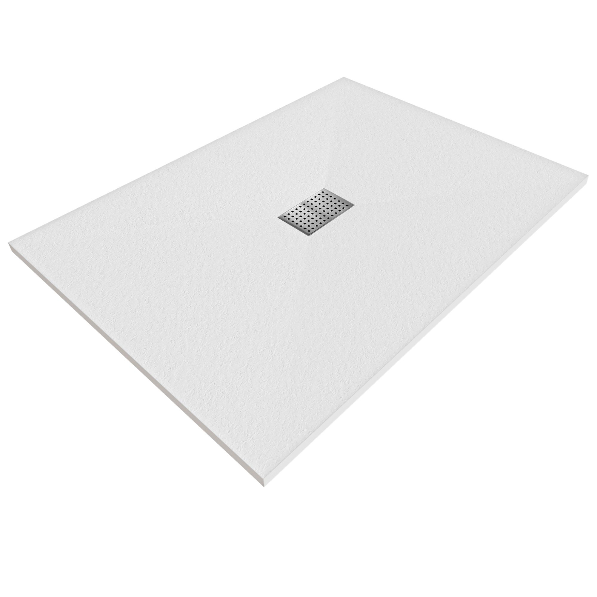 Tray – SMC Shower Boreal in Stone Look with Drain Assembly - Grey
