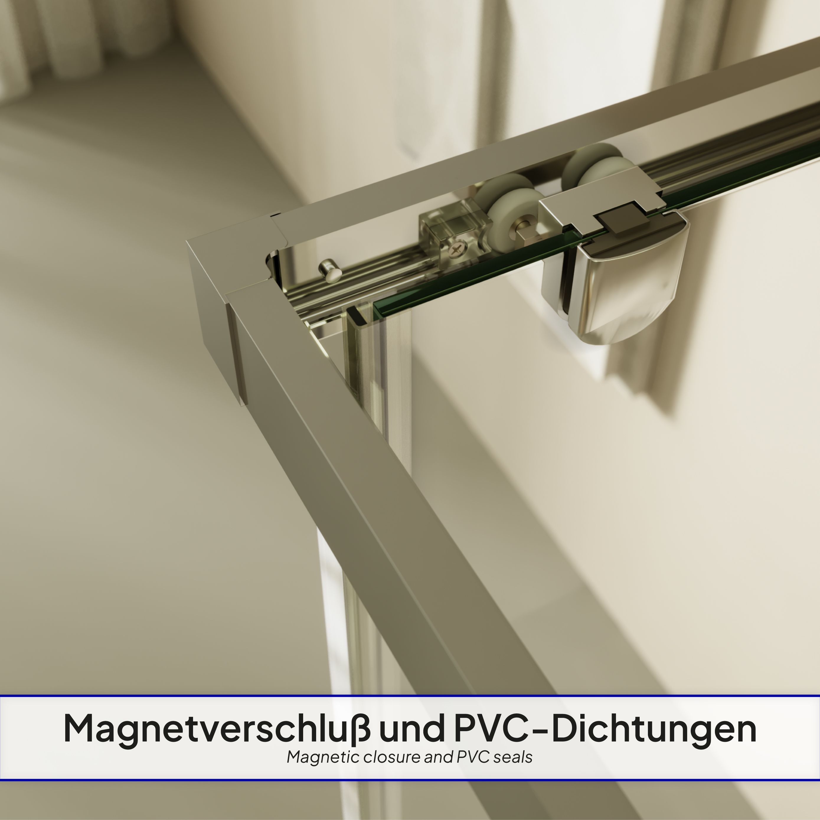 Front-entry Dora with sliding door made of ESG safety glass