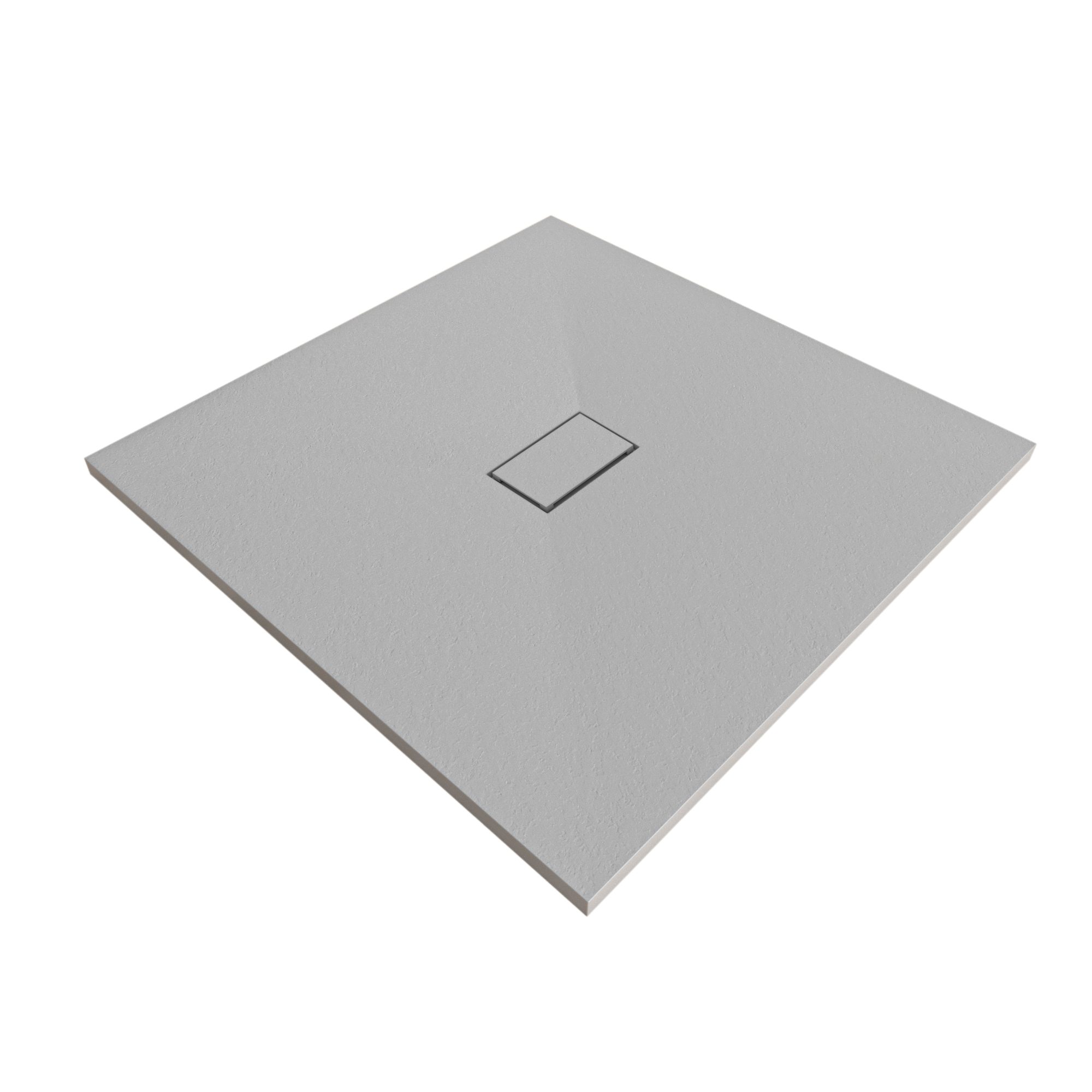 Tray – SMC Shower Boreal in Stone Look with Drain Assembly - Grey