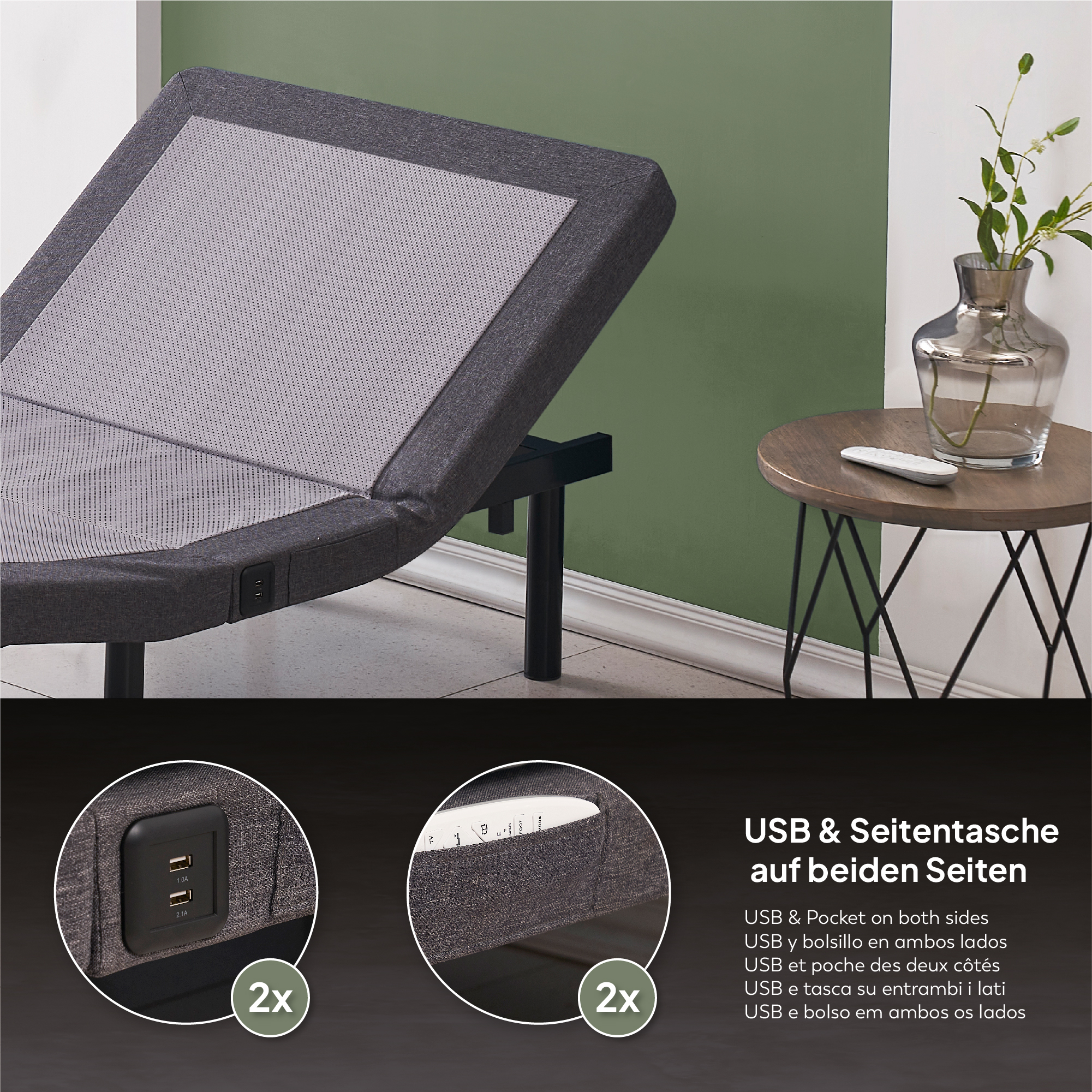 Joost elektrischer Premium Lattenrost mit 4-stufiger Massagefunktion