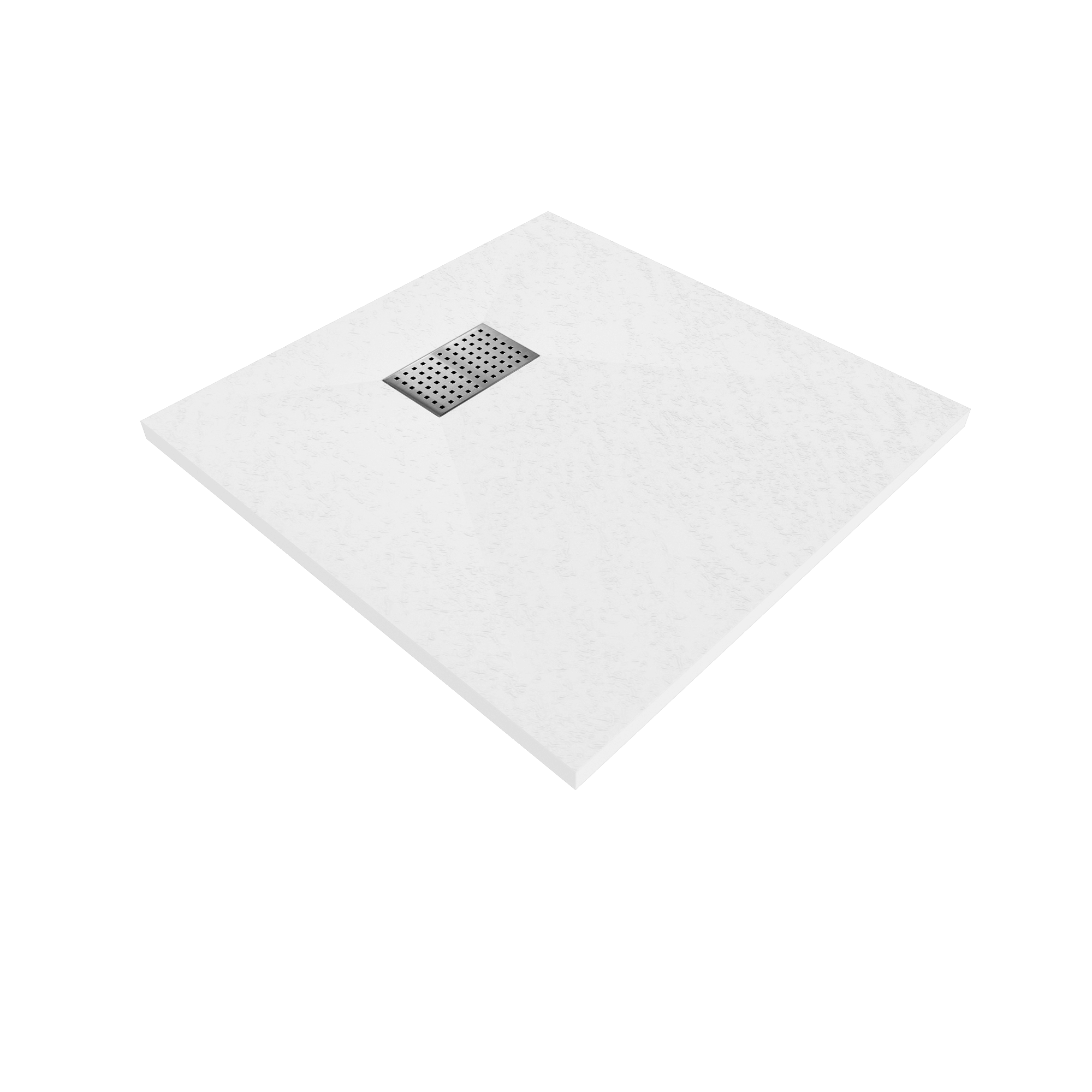 SMC Shower Tray Boreal in Stone Look with Drain Assembly - Grey SMC Shower Tray Boreal in Stone Look with Drain Assembly - Grey
