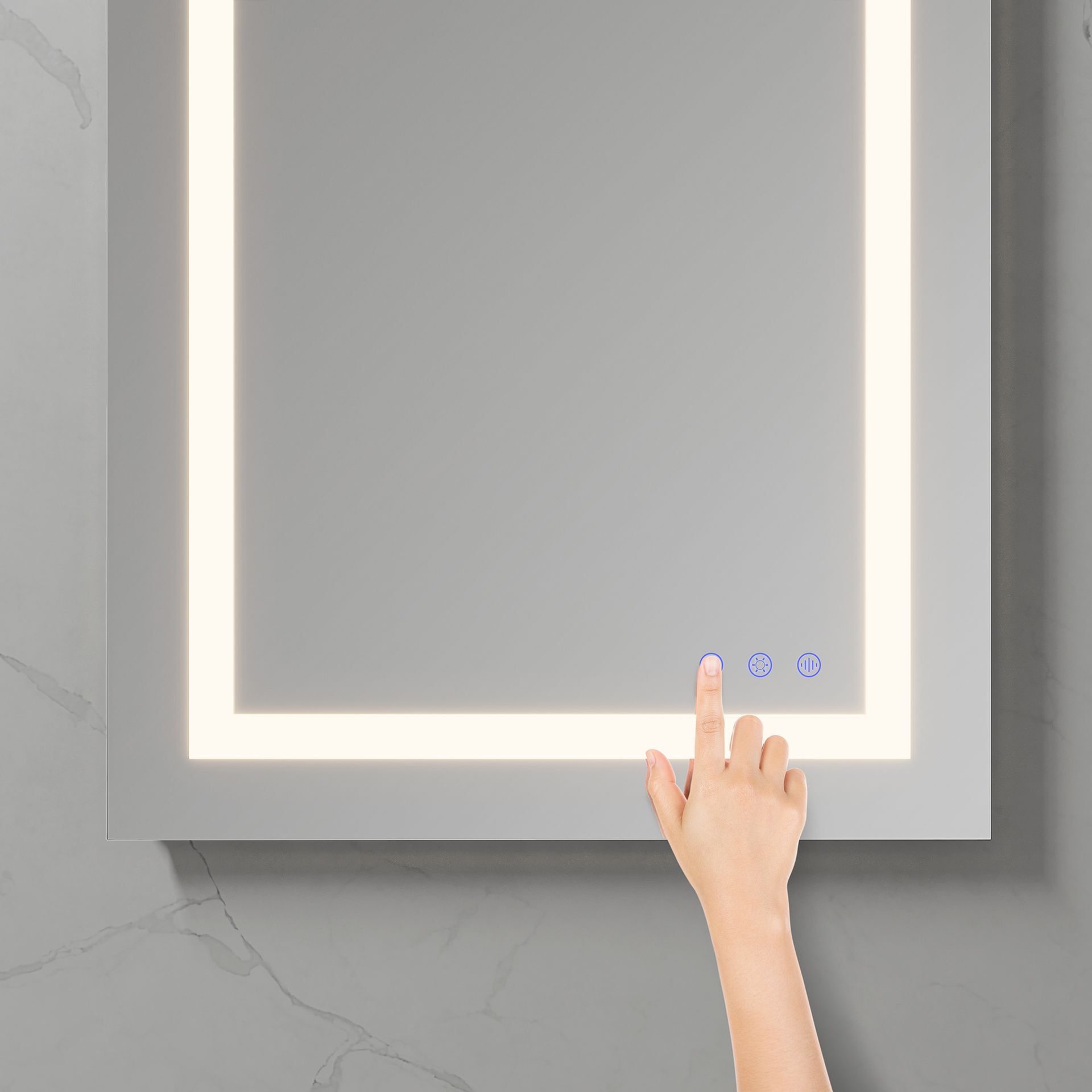 LED Badezimmer Spiegel Oblong mit dimmbarer Beleuchtung, Antibeschlag-Funktion und Farbwechsel Oblong – LED Badezimmer Spiegel mit dimmbarer Beleuchtung, Antibeschlag-Funktion und Farbwechsel