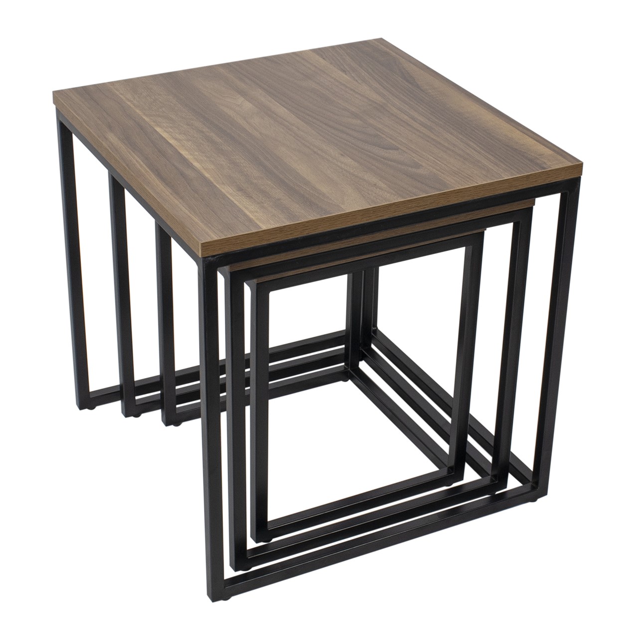 Couchtisch MINGUS Beistelltisch aus Melamin/Metall 3er Set