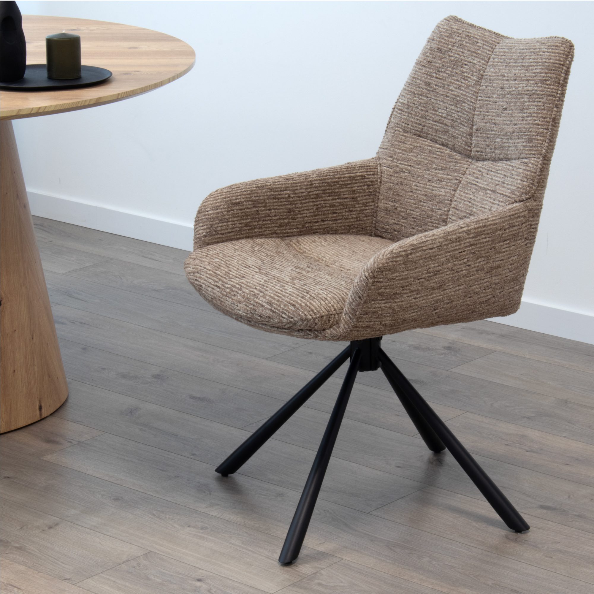 Esszimmerstühle RAINER mit 360°-Drehfunktion 2er-Set Hellbraun