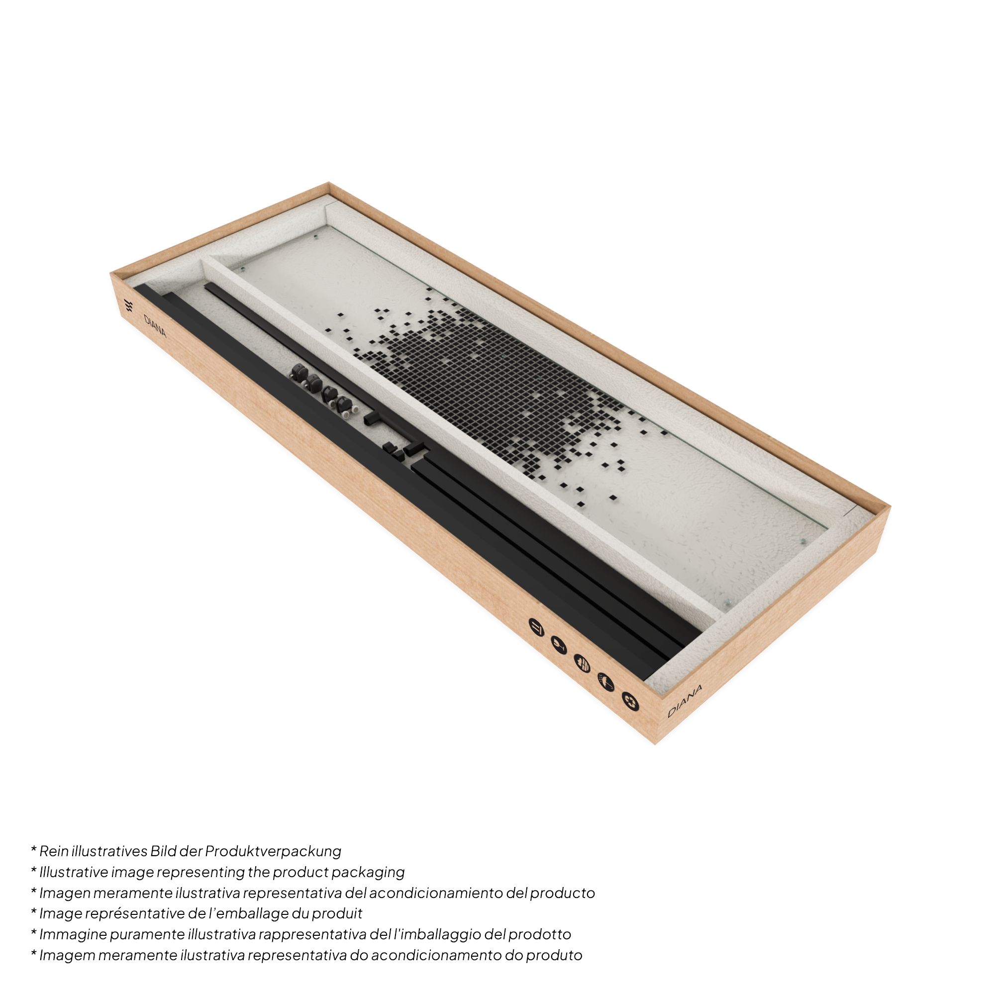 Eckeinstieg Danielle mit Schiebetüren aus schwarz kariertem ESG Sicherheitsglas Eckeinstieg Danielle mit Schiebetüren aus schwarz kariertem ESG Sicherheitsglas