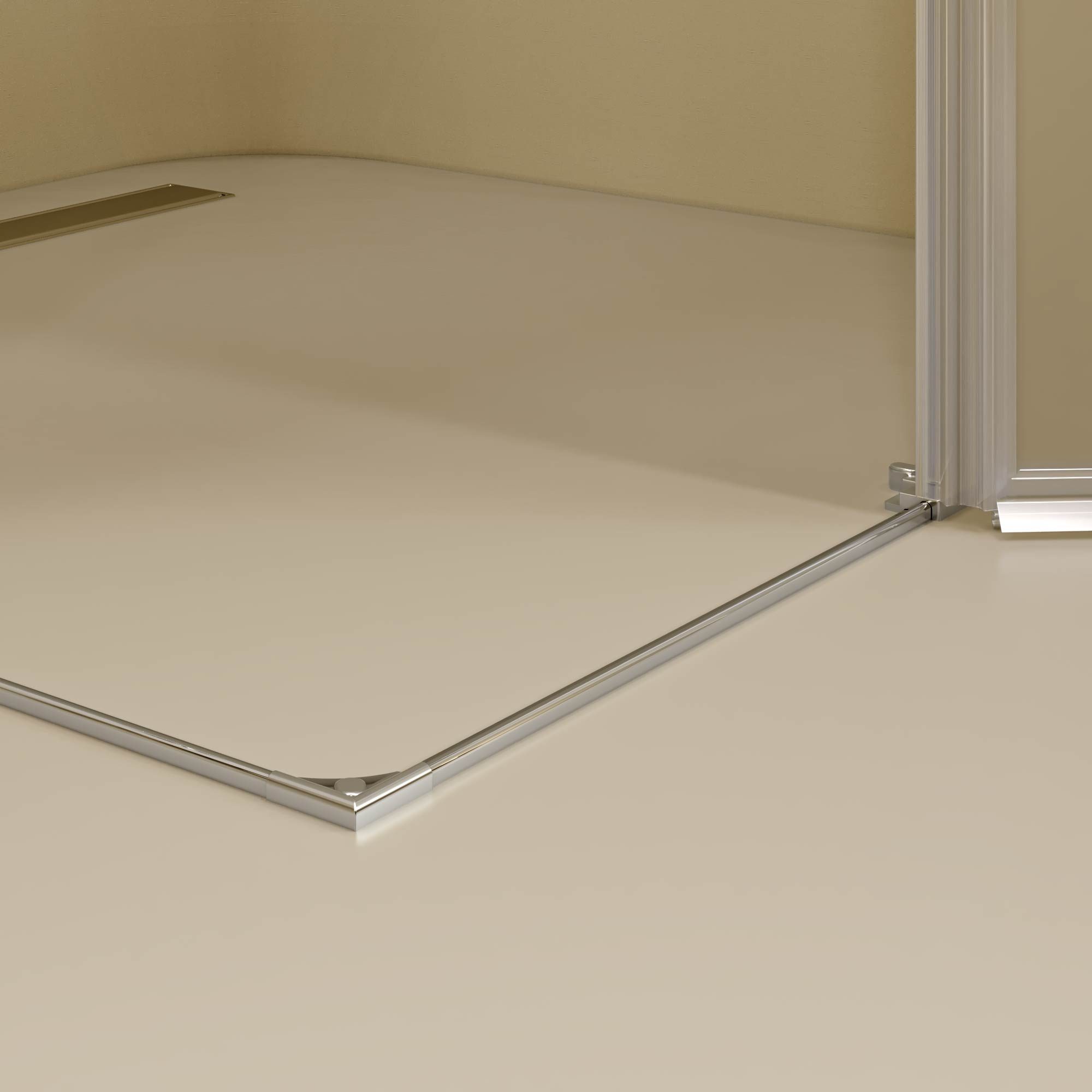 Corner Entry Alice with Folding Doors Made of Satinated ESG Safety Glass