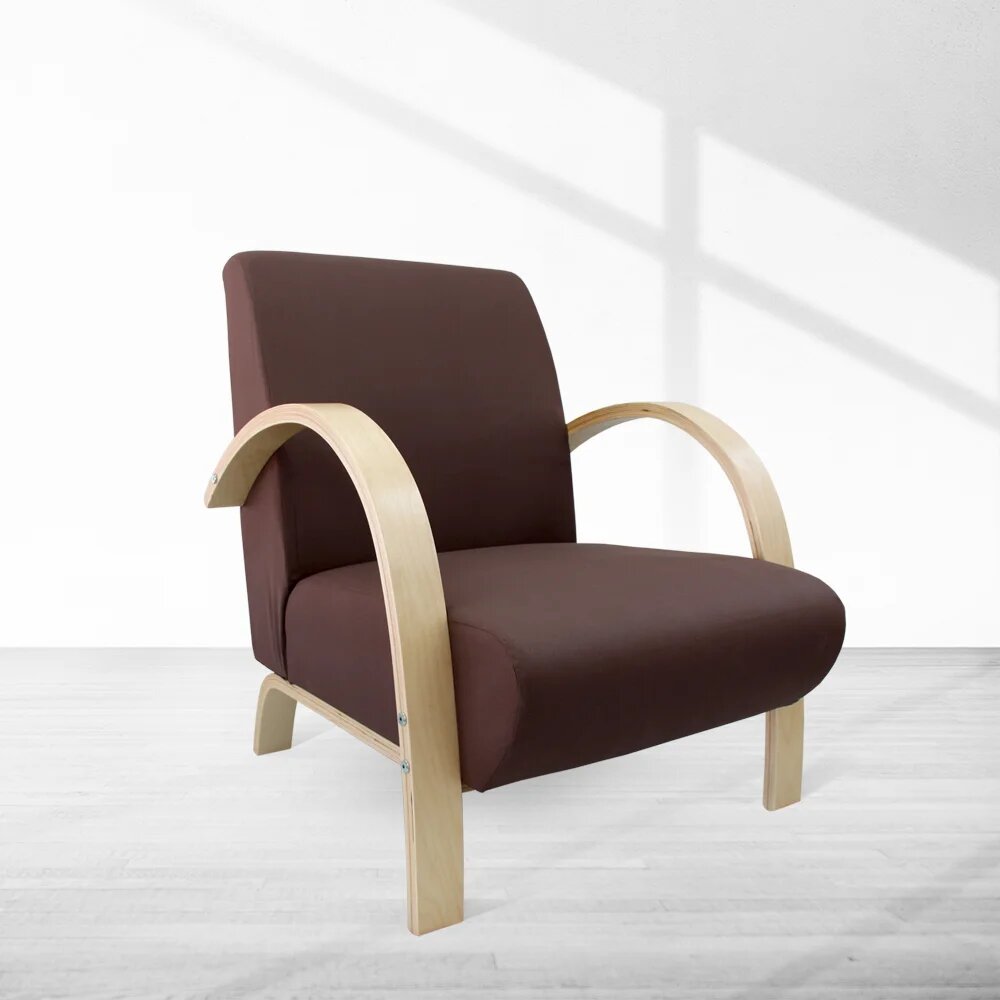 Polstersessel Lounge Sessel mit hochwertigem gepolsterten Stoffbezug - Dunkelbraun Polstersessel Lounge Sessel mit hochwertigem gepolsterten Stoffbezug - Dunkelbraun