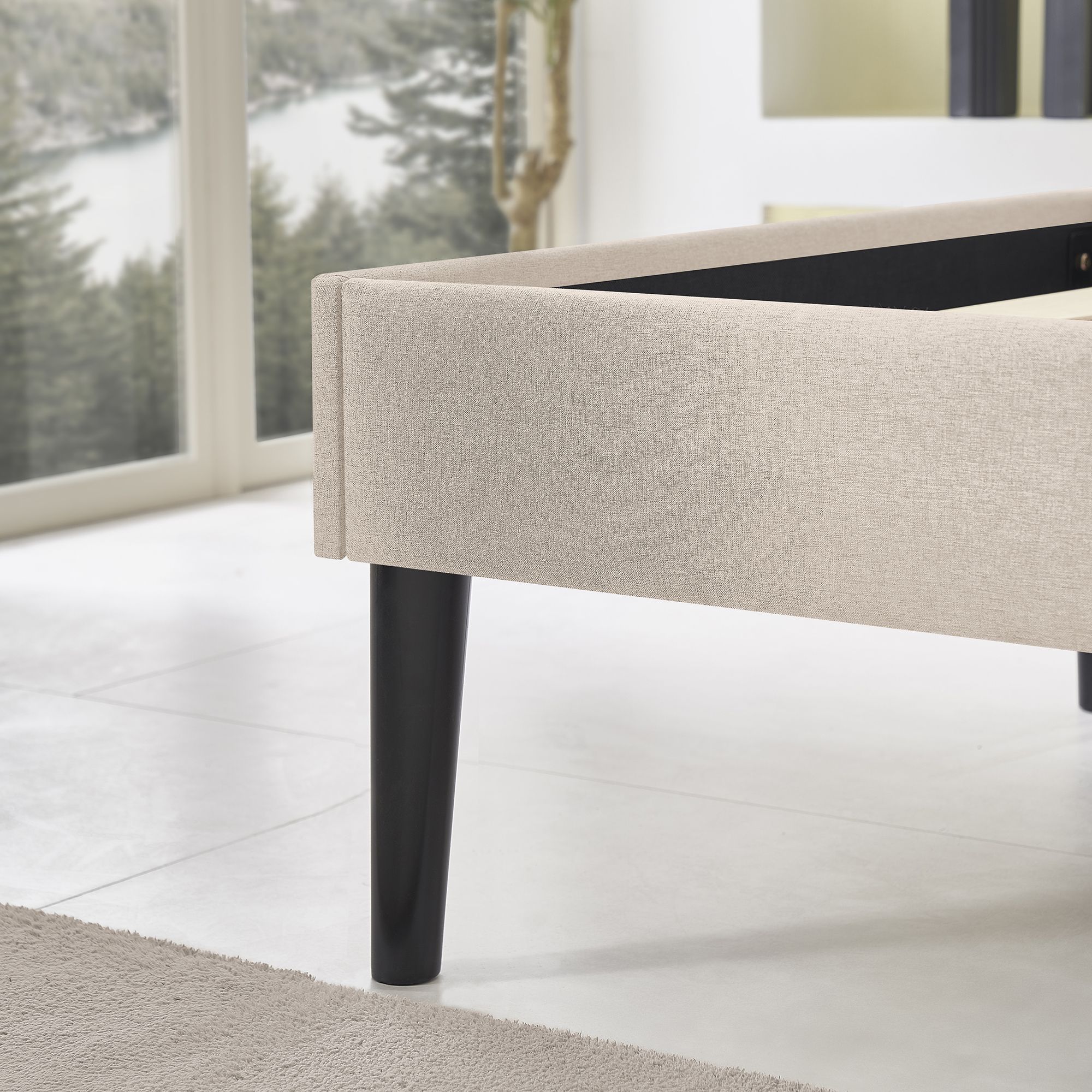 Design Polsterbettt Emily in Beige 90cm-200cm